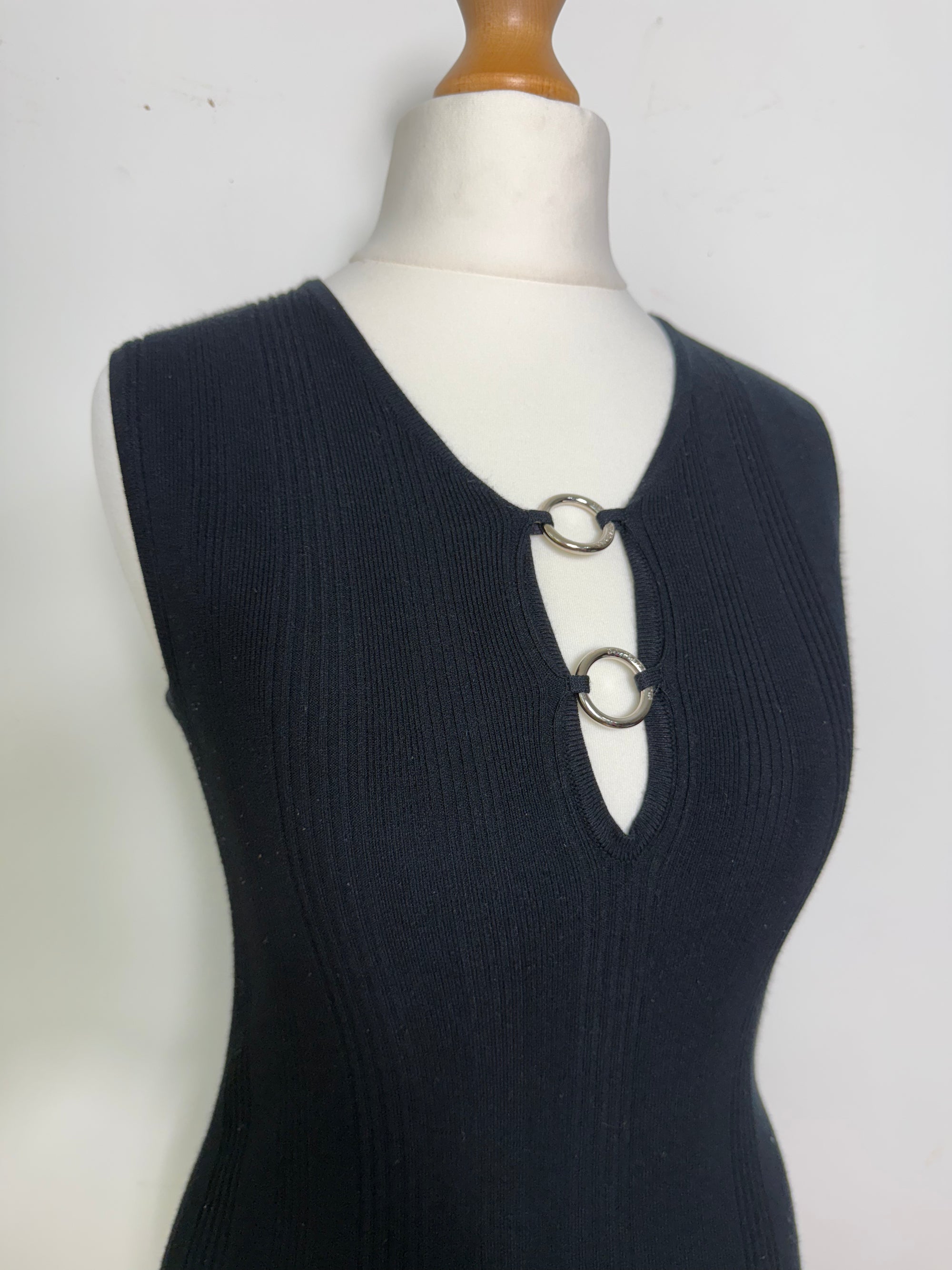 Dolce & Gabbana Vintage Black Ring Detail Tank Top