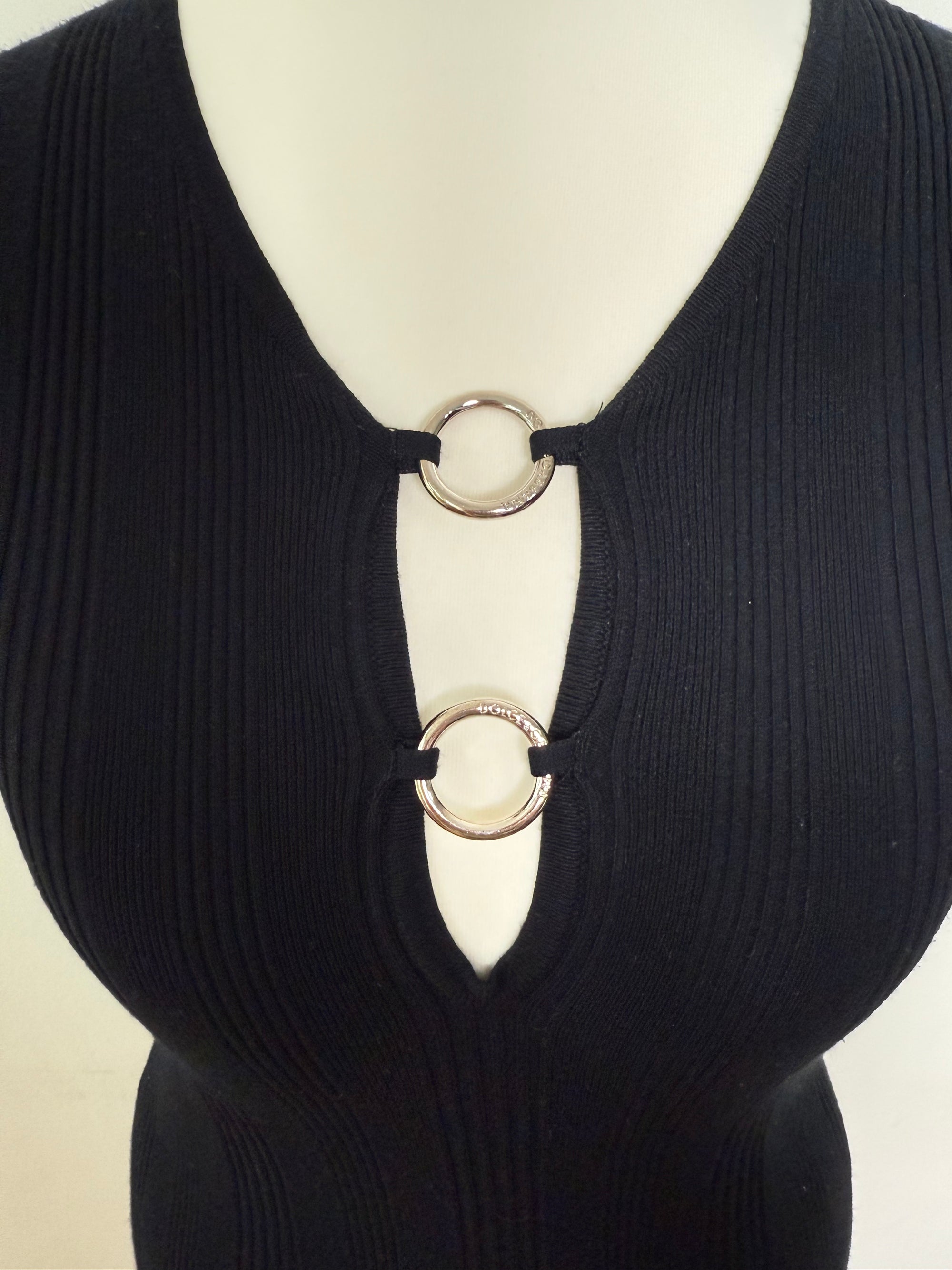 Dolce & Gabbana Vintage Black Ring Detail Tank Top