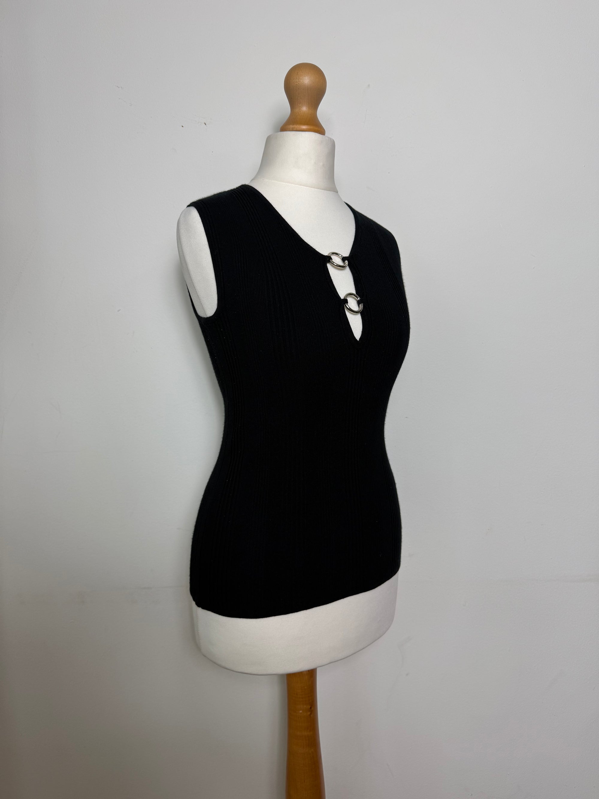 Dolce & Gabbana Vintage Black Ring Detail Tank Top