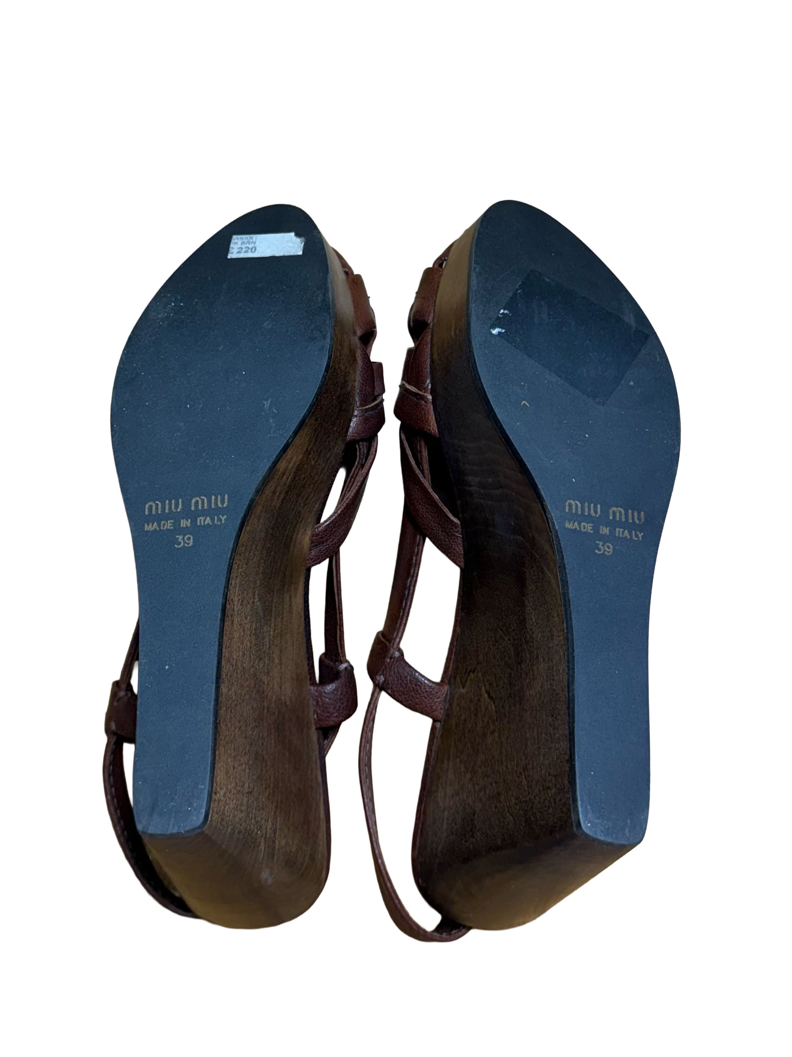 Miu Miu Wedge Slingback Sandals