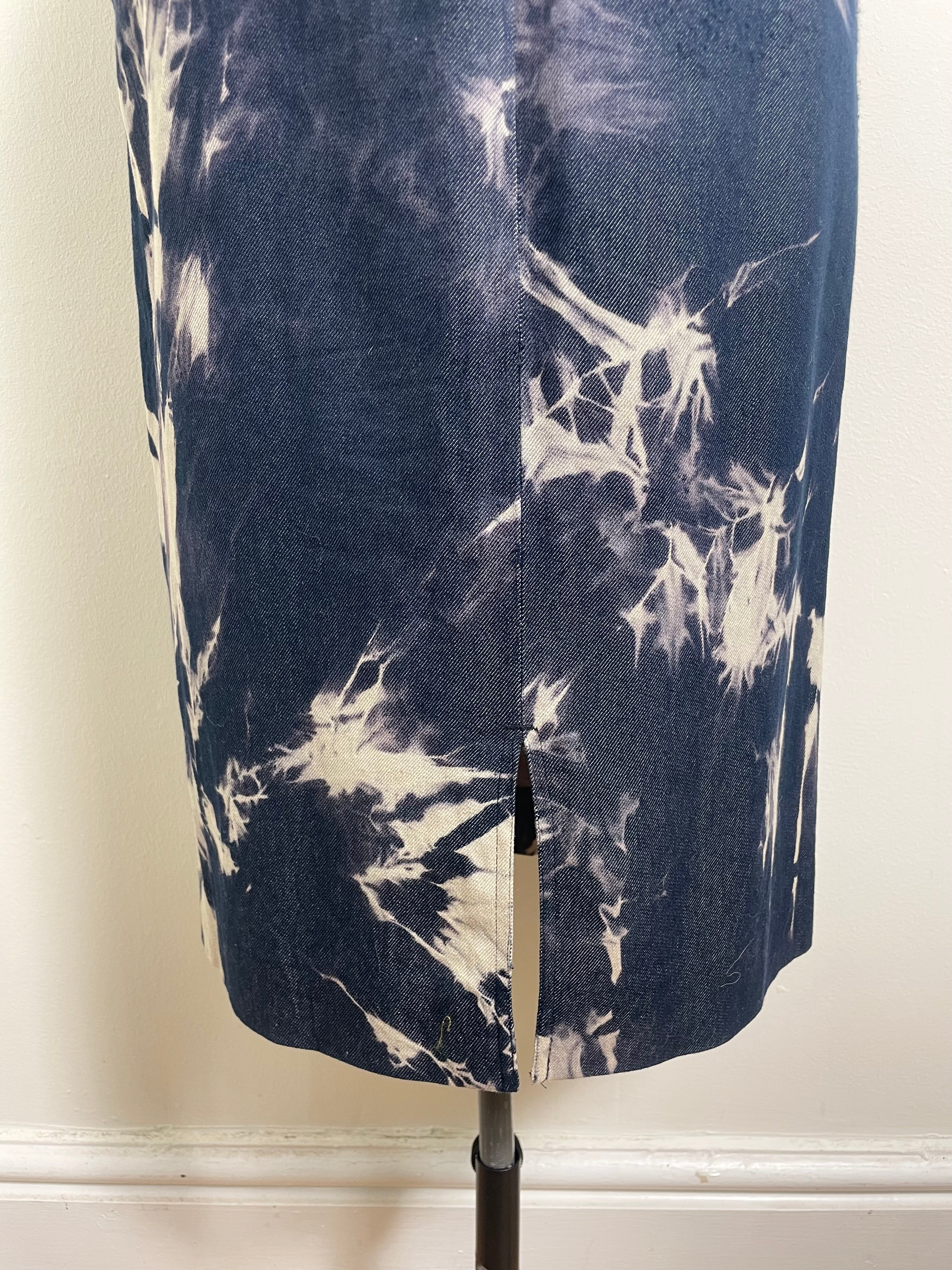 Celine Spring 2000 Vintage Tie Dye Midi Skirt