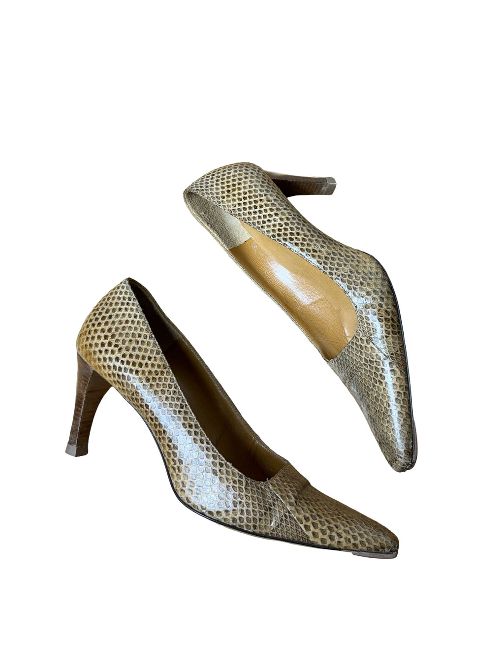 Gucci Ayer 90s Snakeskin Pumps