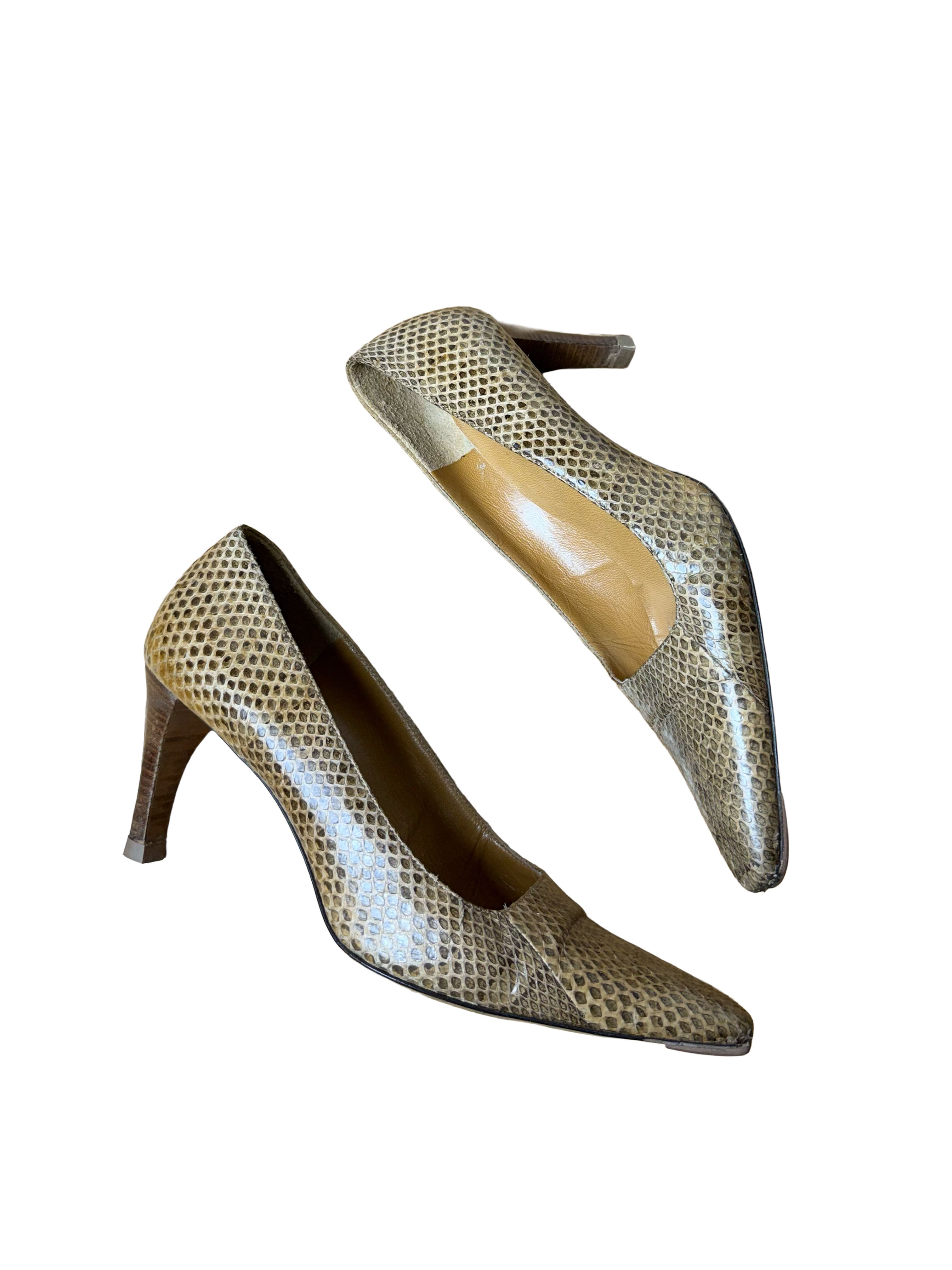 Gucci Ayer 90s Snakeskin Pumps