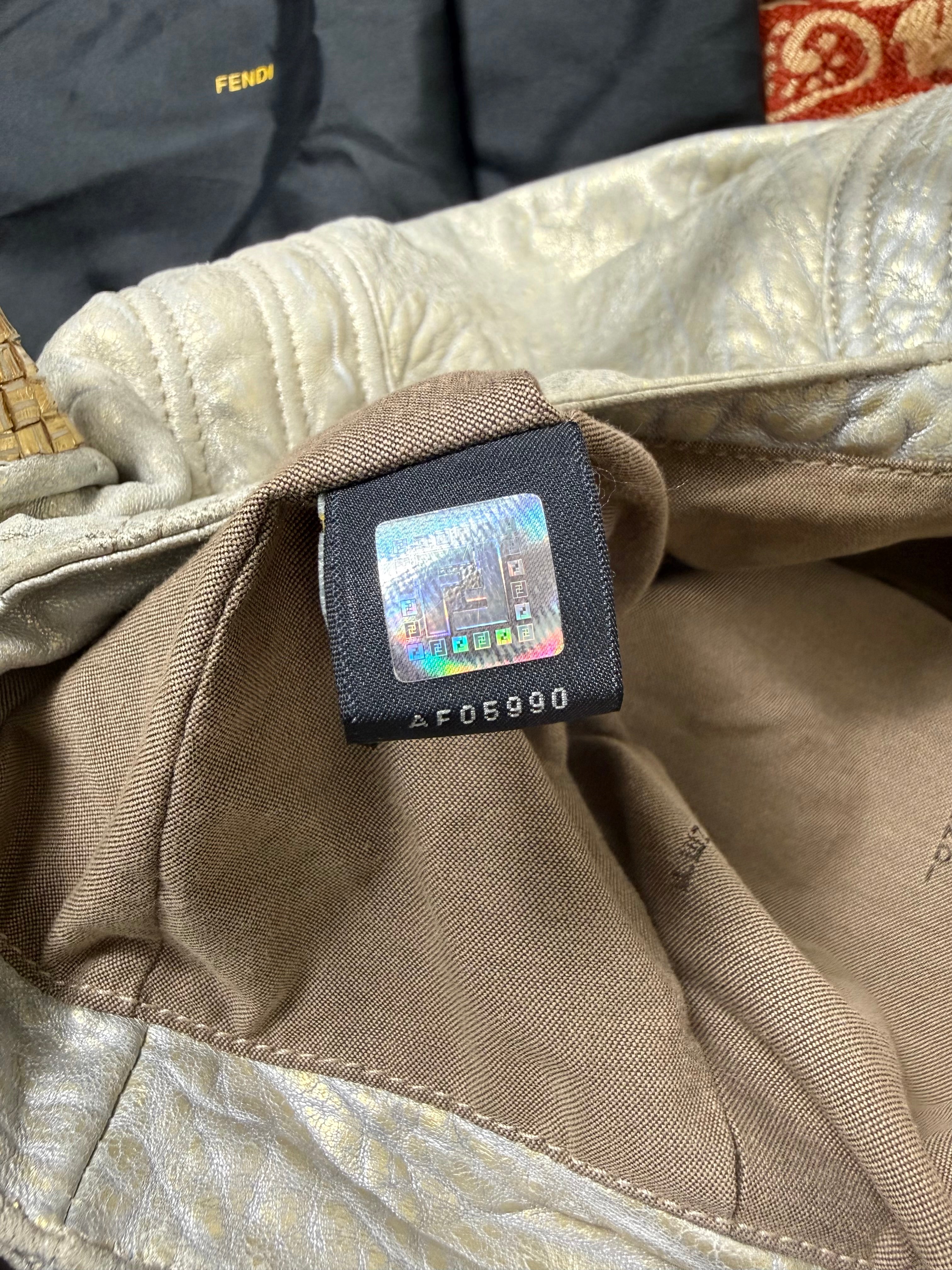 Fendi Gold & Silver Metallic Nappa Spy Bag