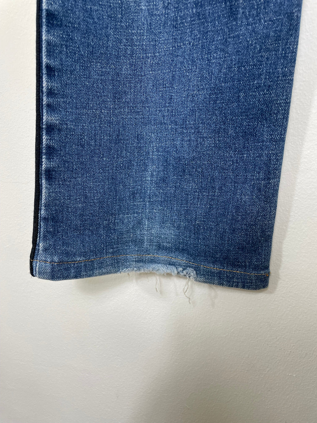 Roberto Cavalli Straight-Leg Denim Jeans with Black Parallel Stripes