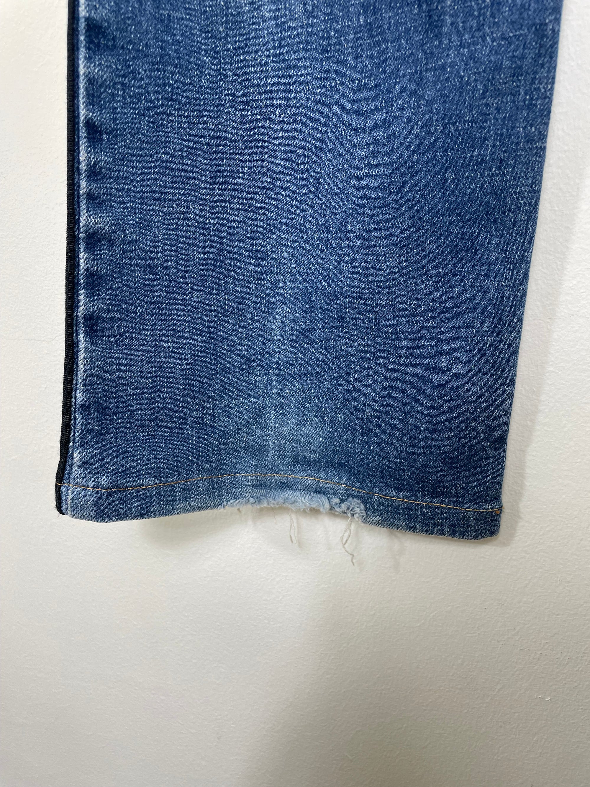 Roberto Cavalli Straight-Leg Denim Jeans with Black Parallel Stripes