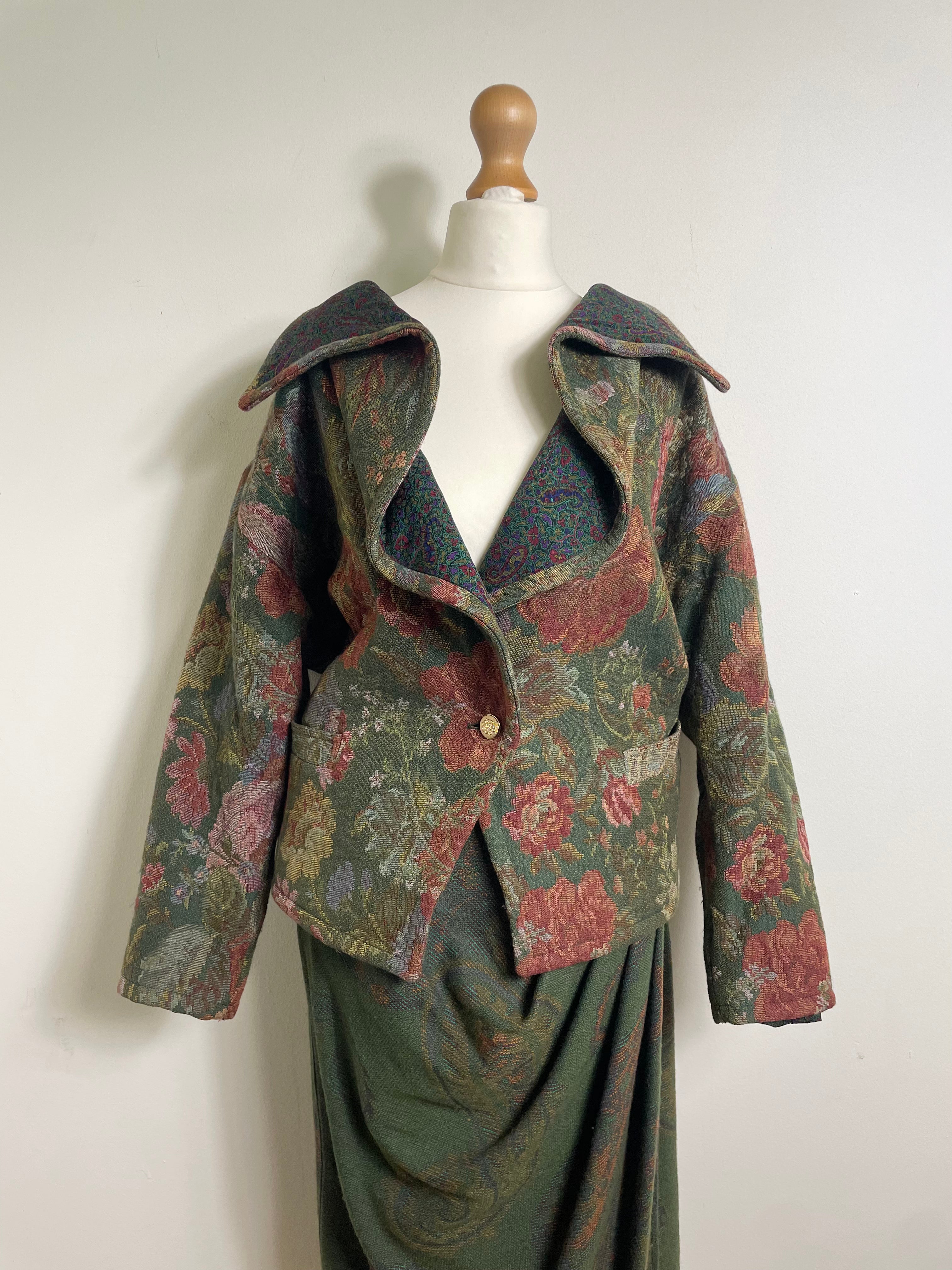 Emanuel Ungaro Vintage Floral Jacket and Wrap Skirt