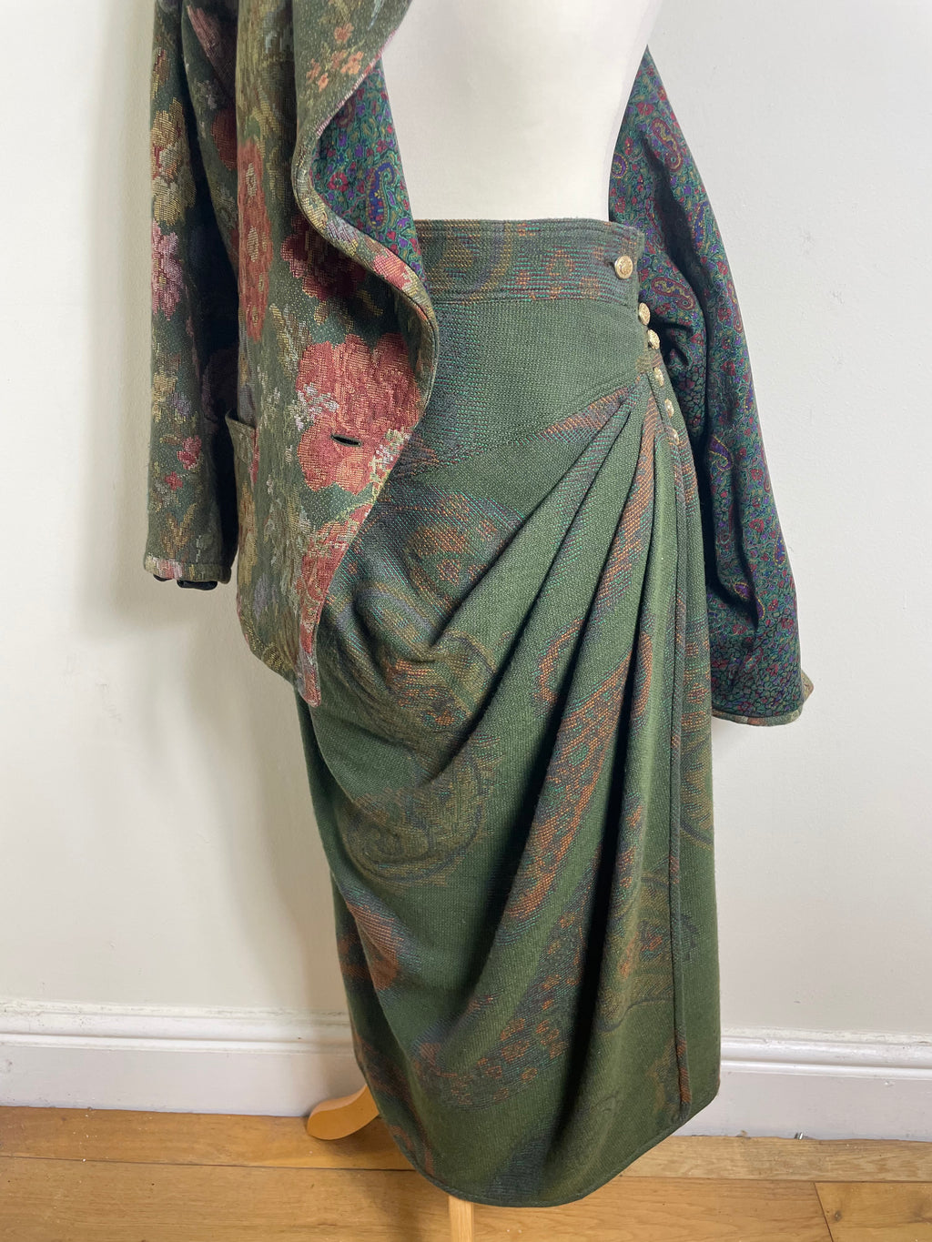 Emanuel Ungaro Vintage Floral Jacket and Wrap Skirt