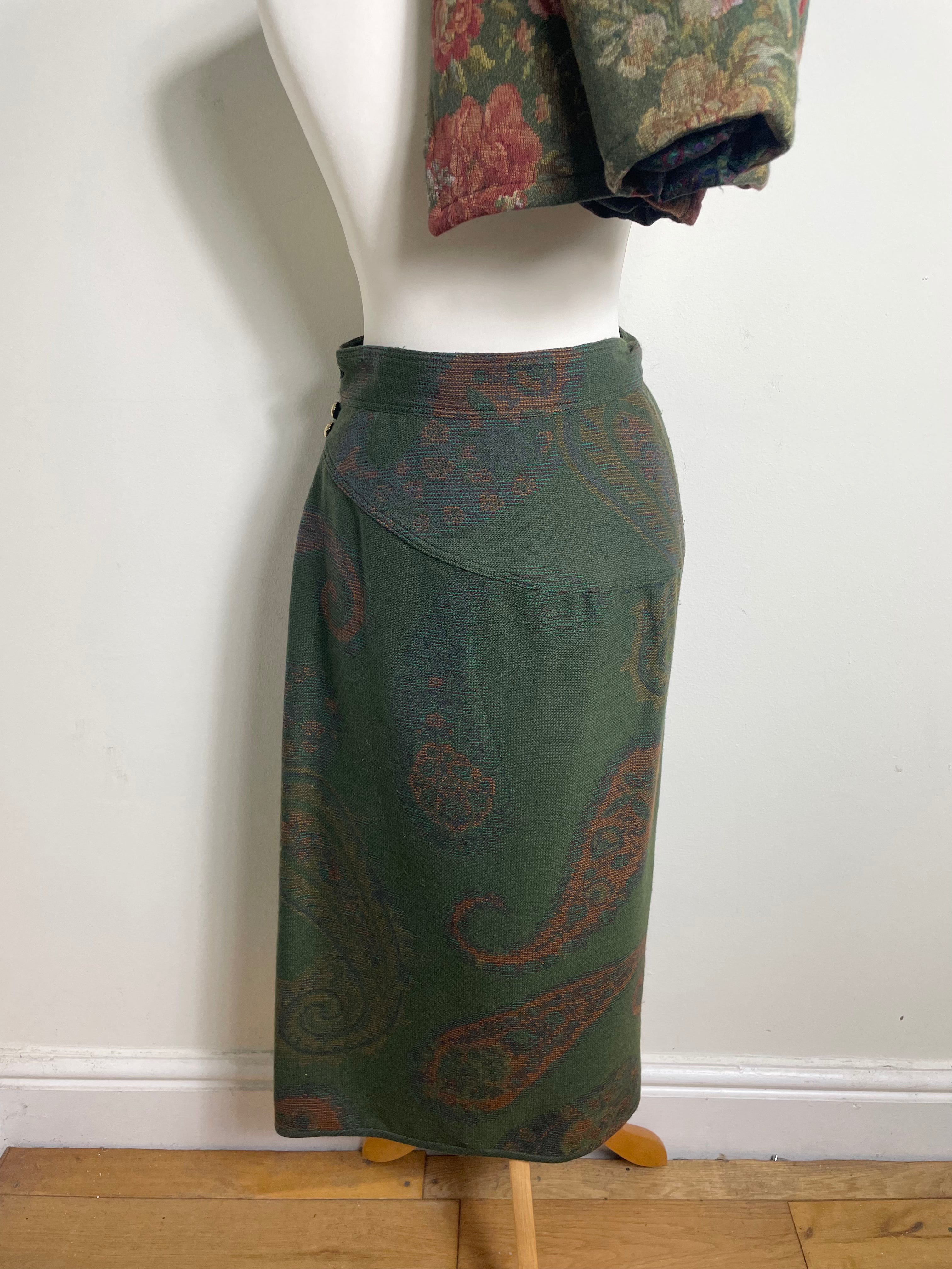 Emanuel Ungaro Vintage Floral Jacket and Wrap Skirt