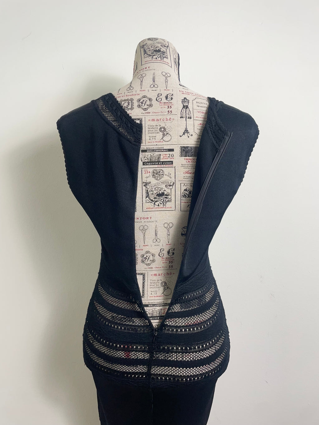 Alaïa Spring 1993 Vintage Crochet Black Insert Knit Dress