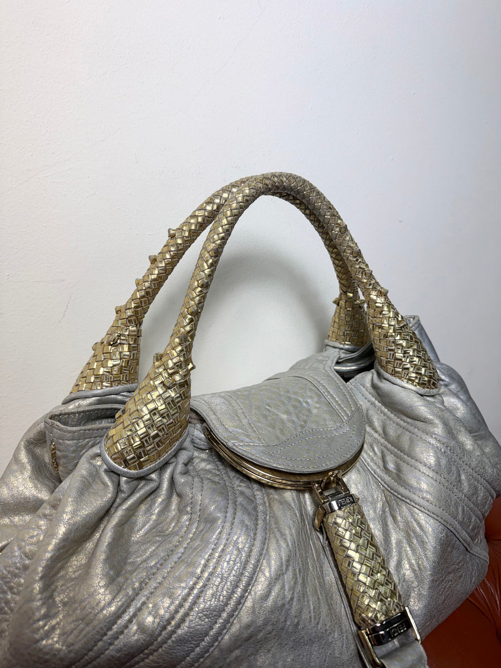 Gold & Silver Metallic Nappa Fendi Spy Bag