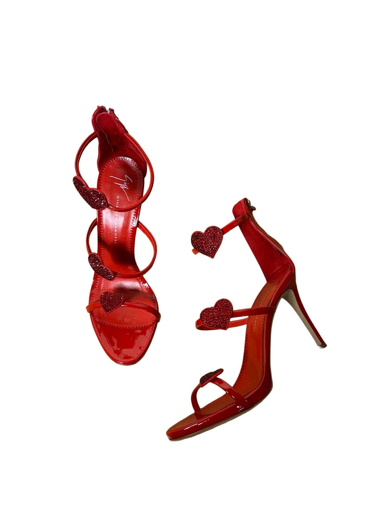 Giuseppe Zanotti Patent Leather Heart Heels