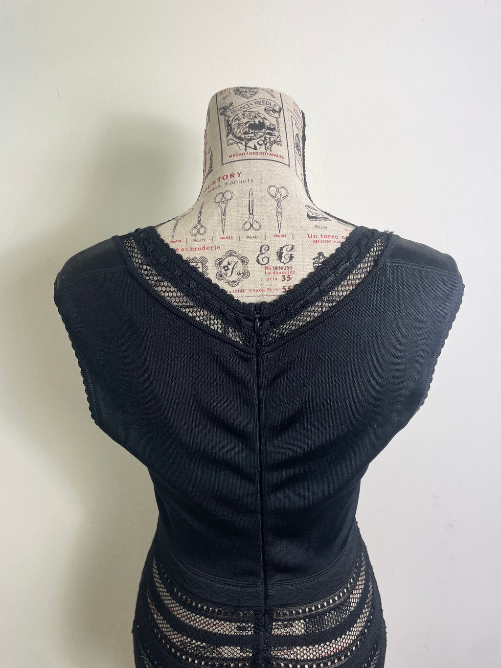 Alaïa Spring 1993 Vintage Crochet Black Insert Knit Dress