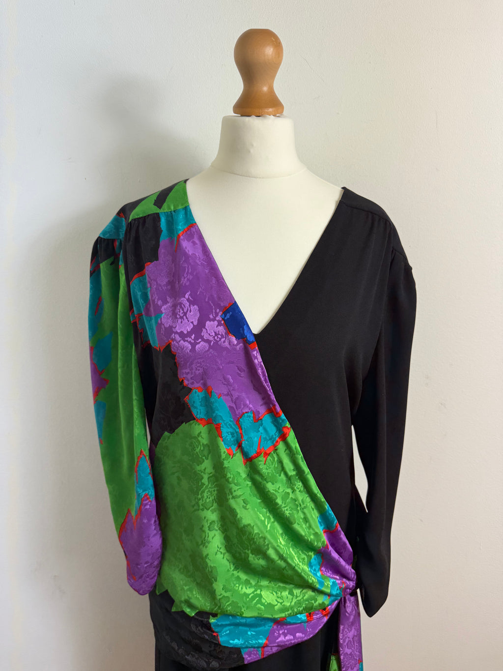 Frank Usher Vintage 1980s Drop Waist Dress 