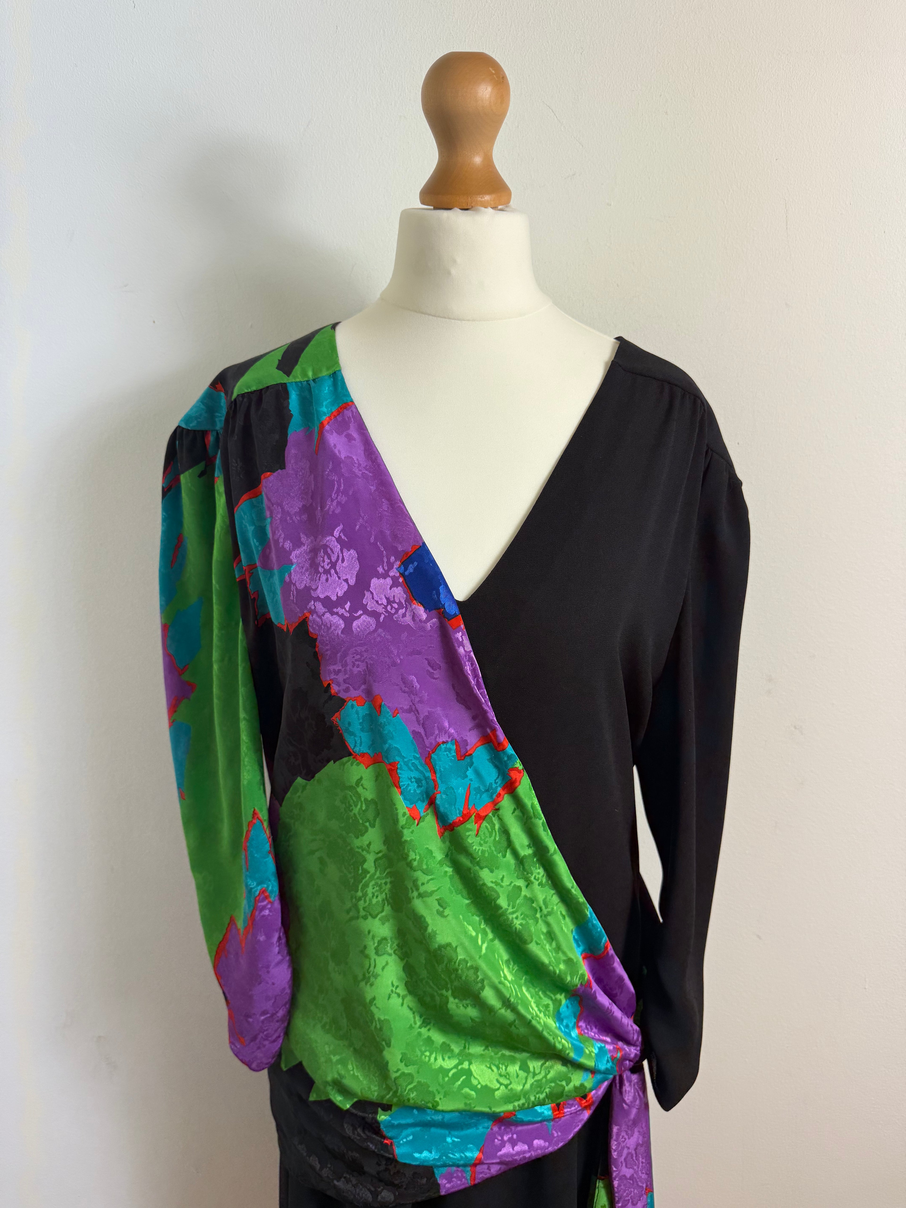 Frank Usher Vintage 1980s Drop Waist Dress 