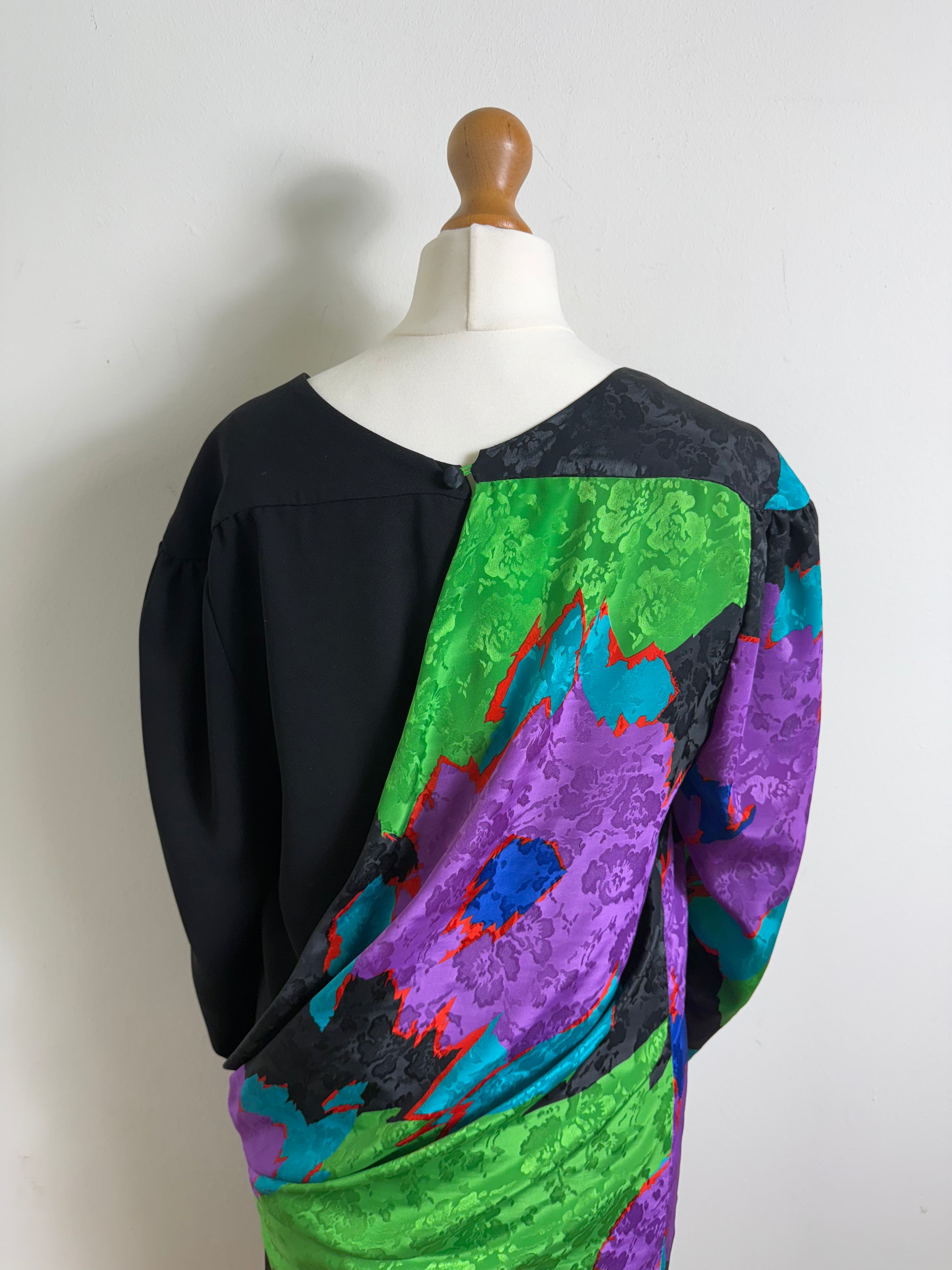 Frank Usher Vintage 1980s Drop Waist Dress