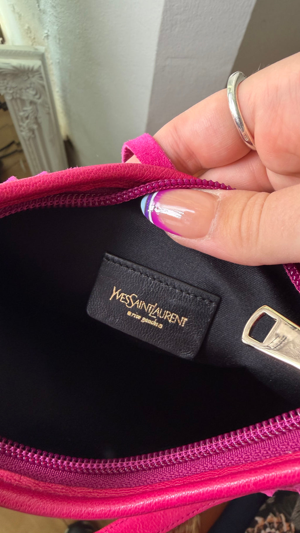 YSL Suede & Leather Fringe Shoulder Bag