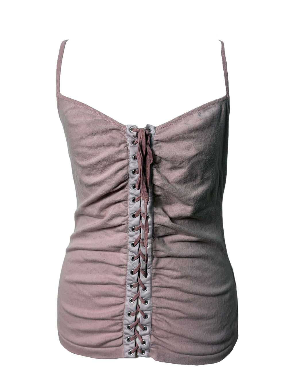 Dolce & Gabbana Pink Lace-up Cami