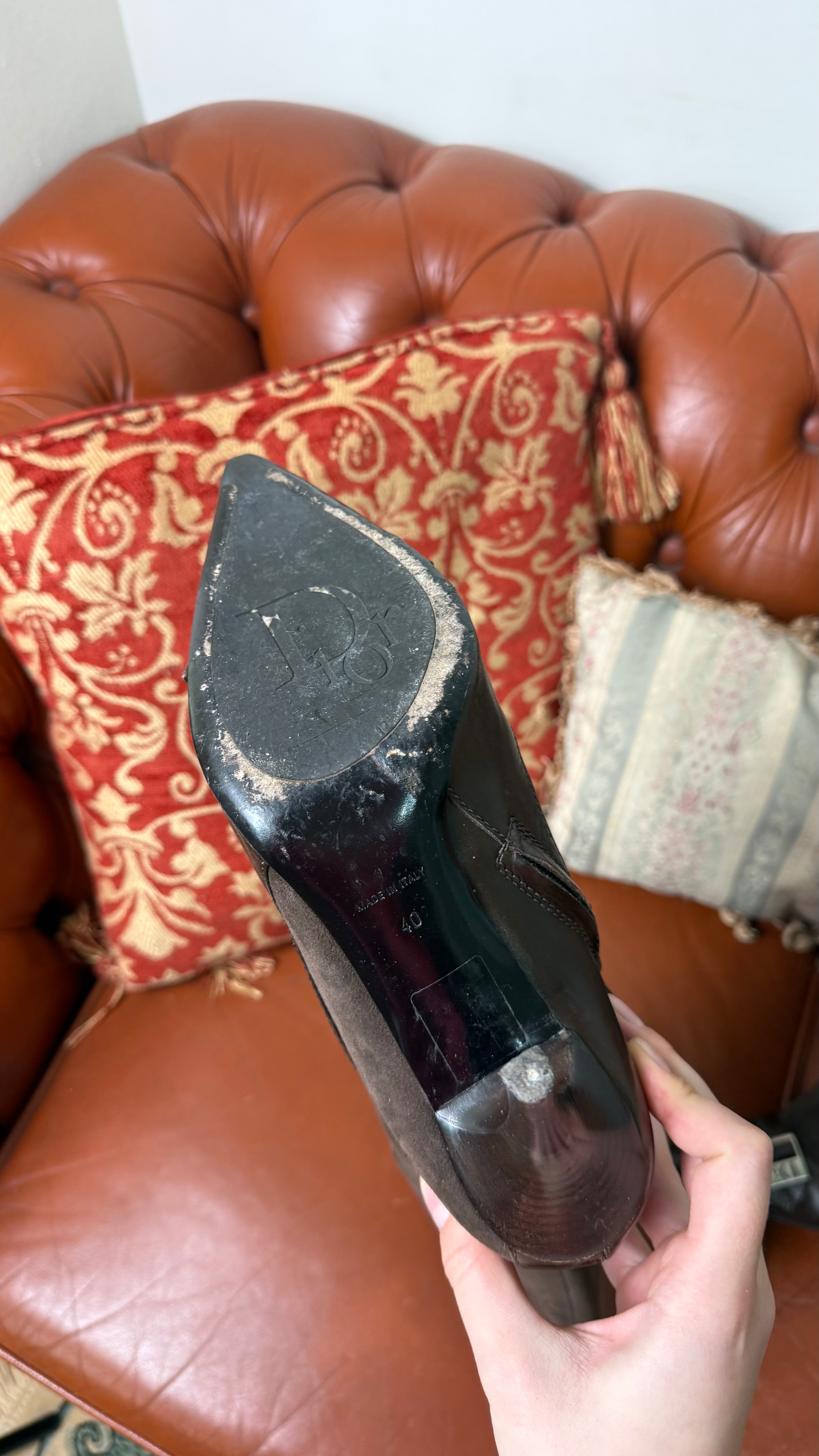 Dior Suede Buckle Boots