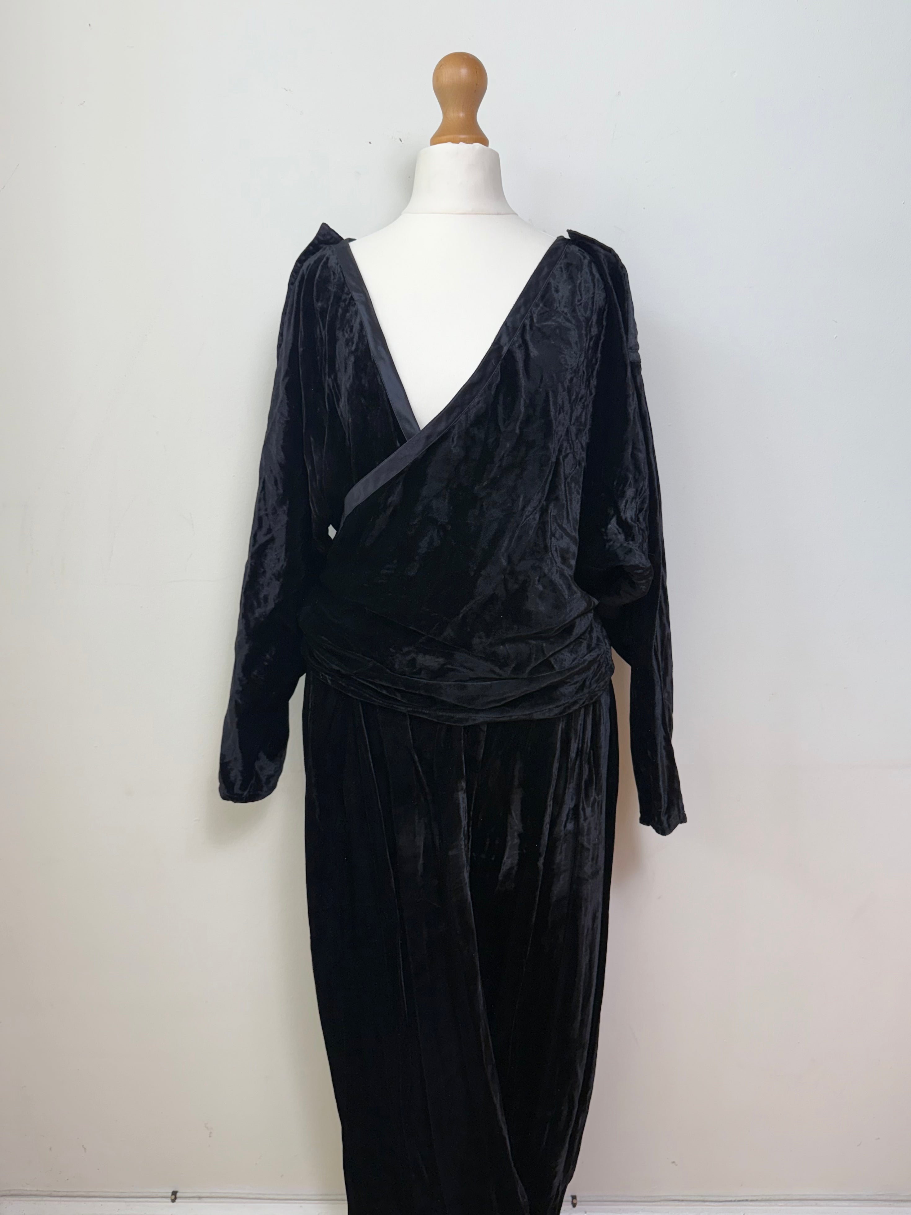 Gianni Versace Vintage Velvet Wrap Top and Trousers