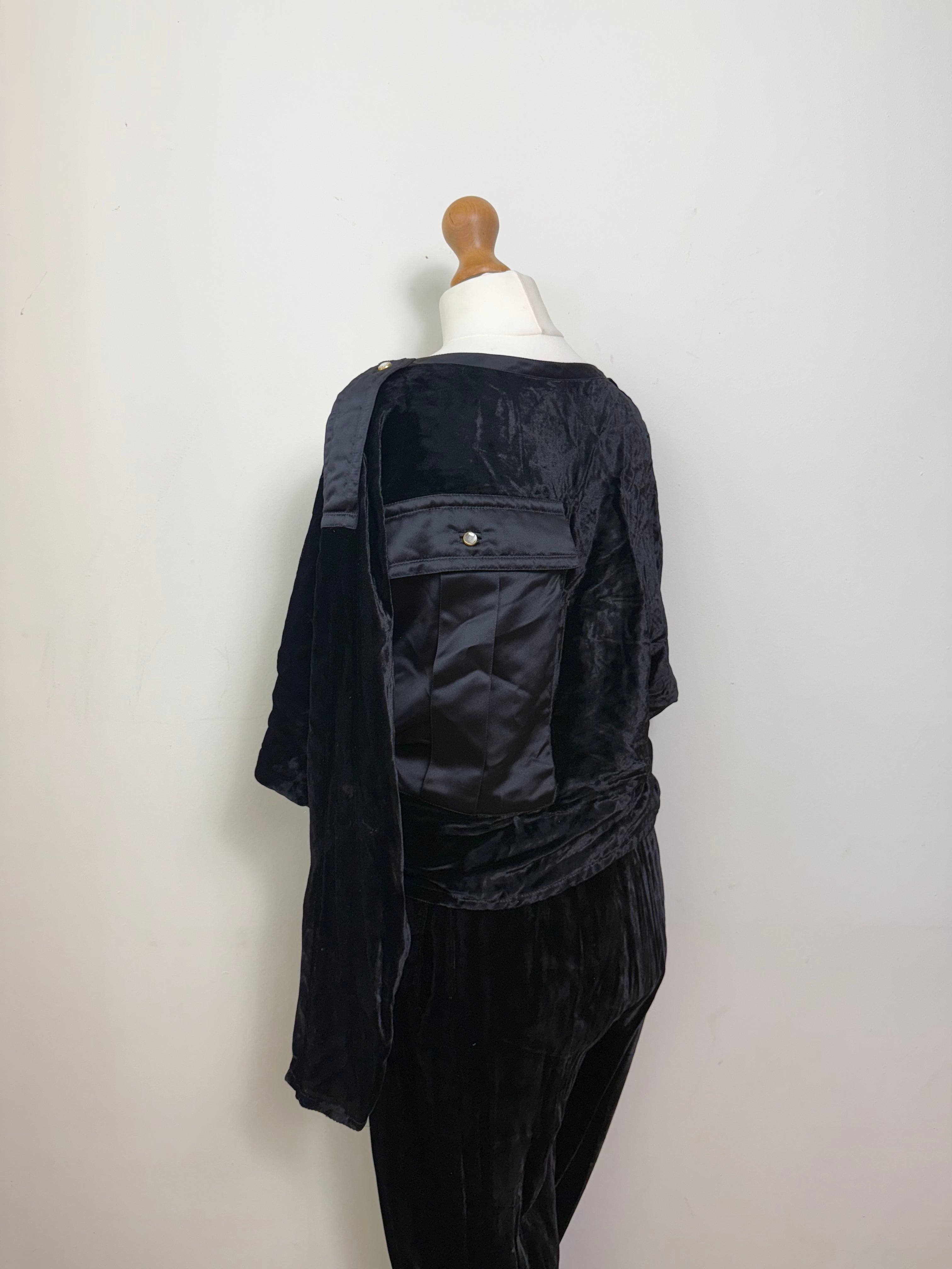 Gianni Versace Vintage Velvet Wrap Top and Trousers