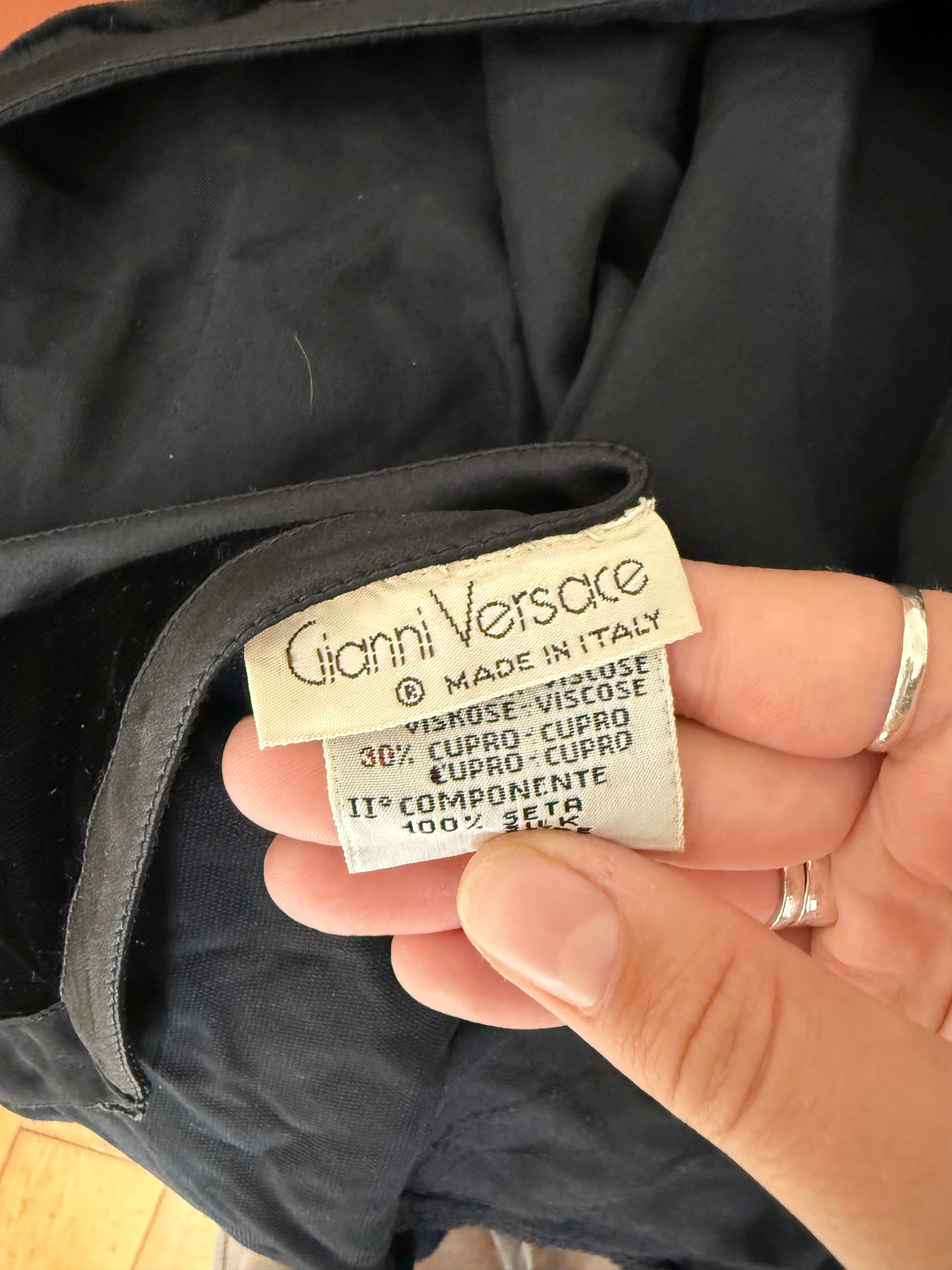 Gianni Versace Vintage Velvet Wrap Top and Trousers