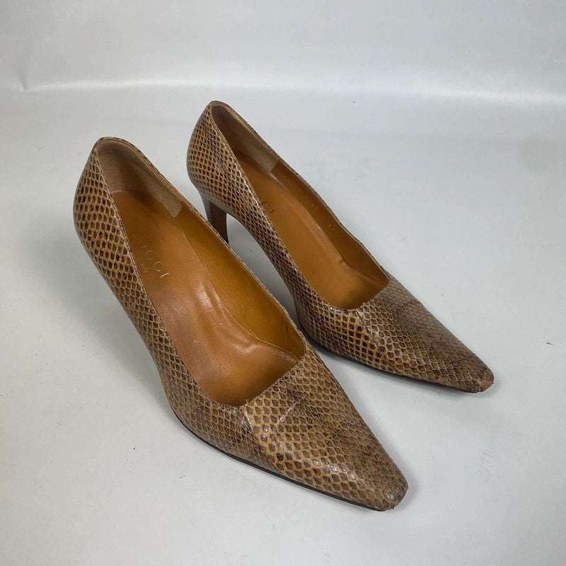 Gucci Ayer Snakeskin Pumps