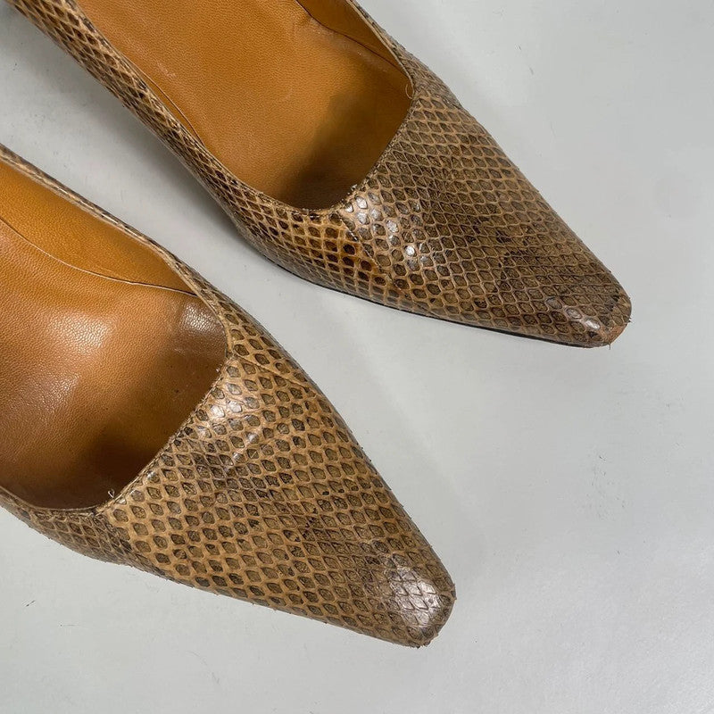 Gucci Ayer Snakeskin Pumps