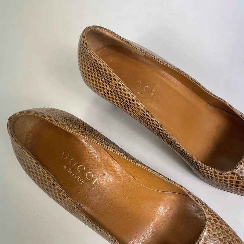 Gucci Ayer Snakeskin Pumps