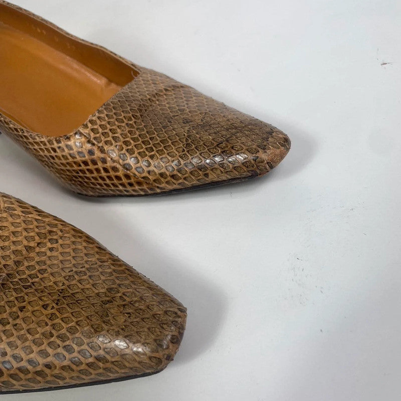 Gucci Ayer Snakeskin Pumps