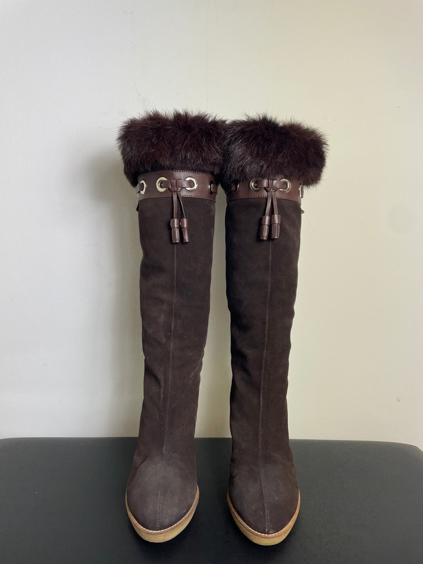 Gucci by Tom Ford Suede Mink Boots