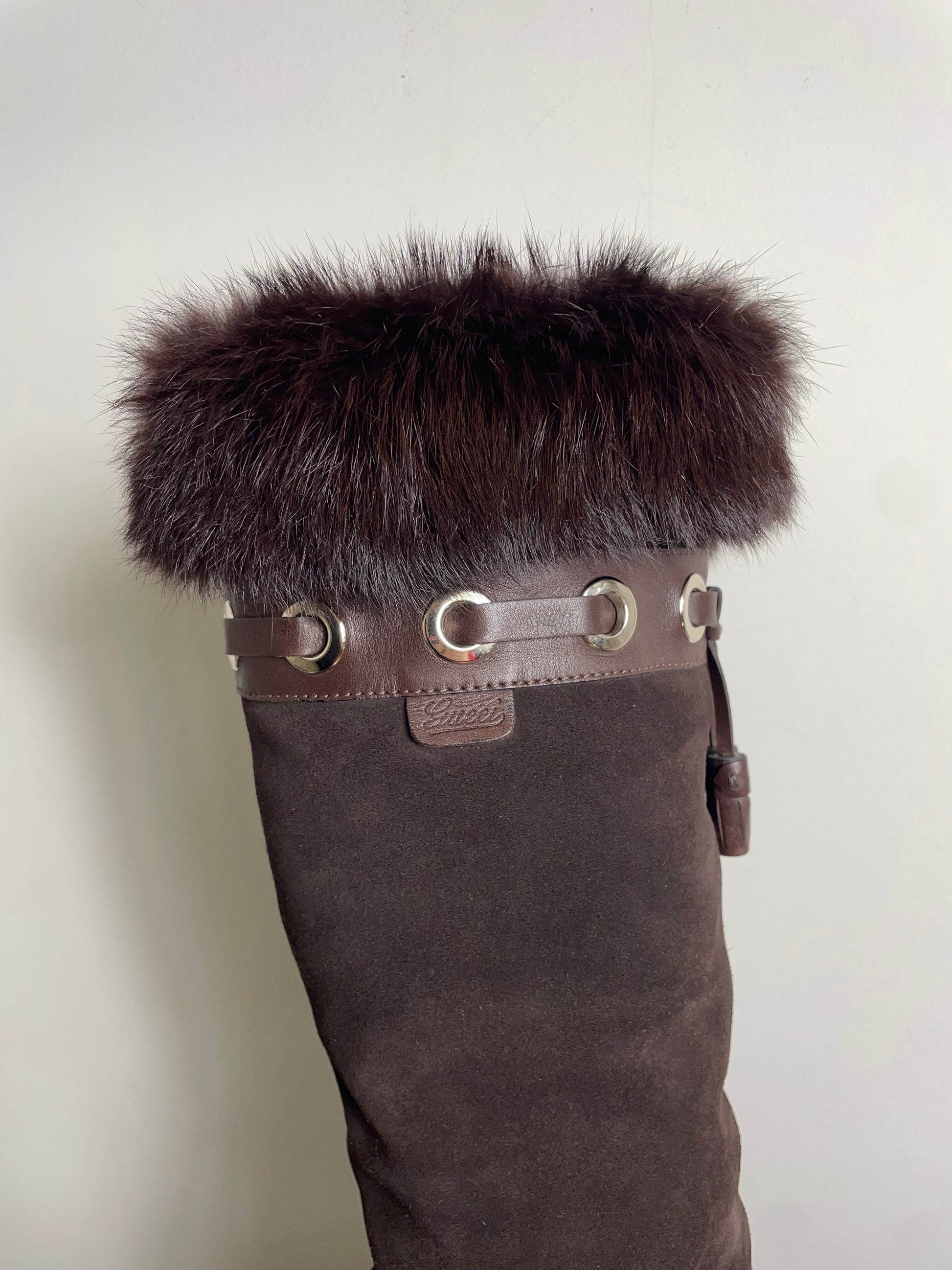Gucci by Tom Ford Suede Mink Boots