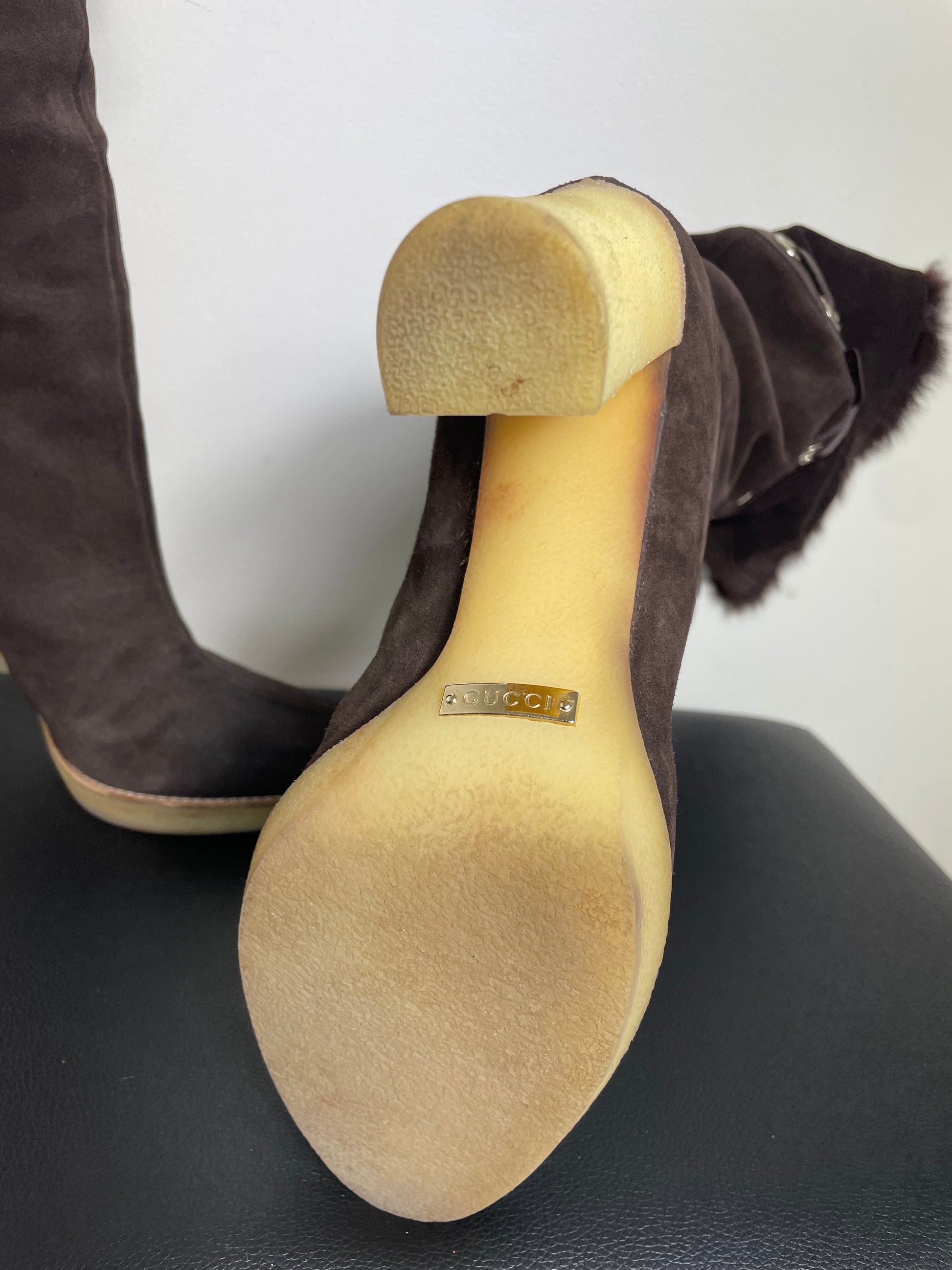 Gucci by Tom Ford Suede Mink Boots