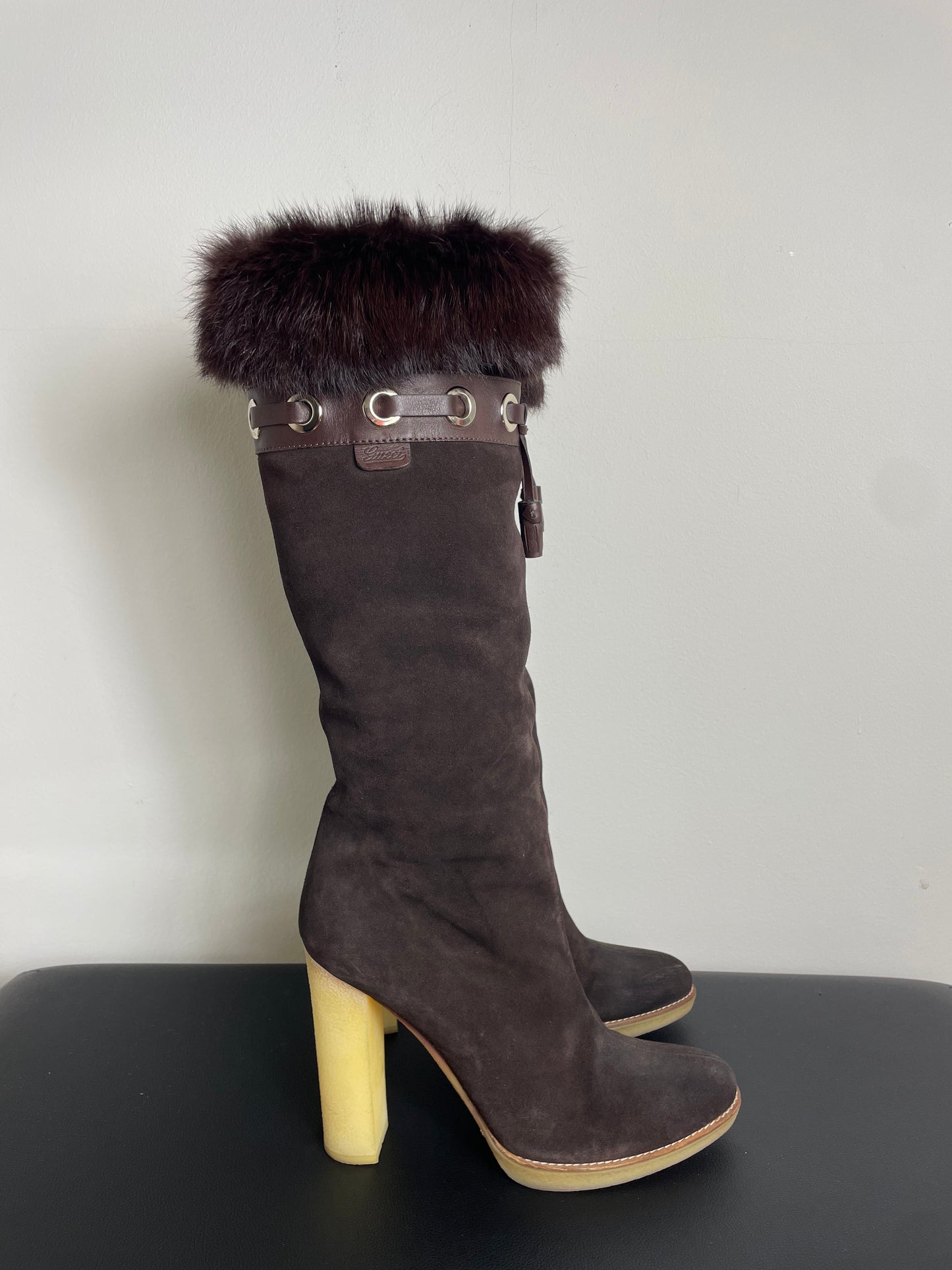 Gucci by Tom Ford Suede Mink Boots