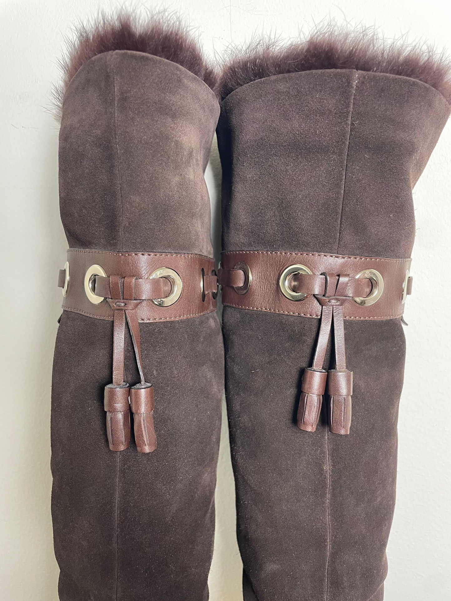Gucci by Tom Ford Suede Mink Boots
