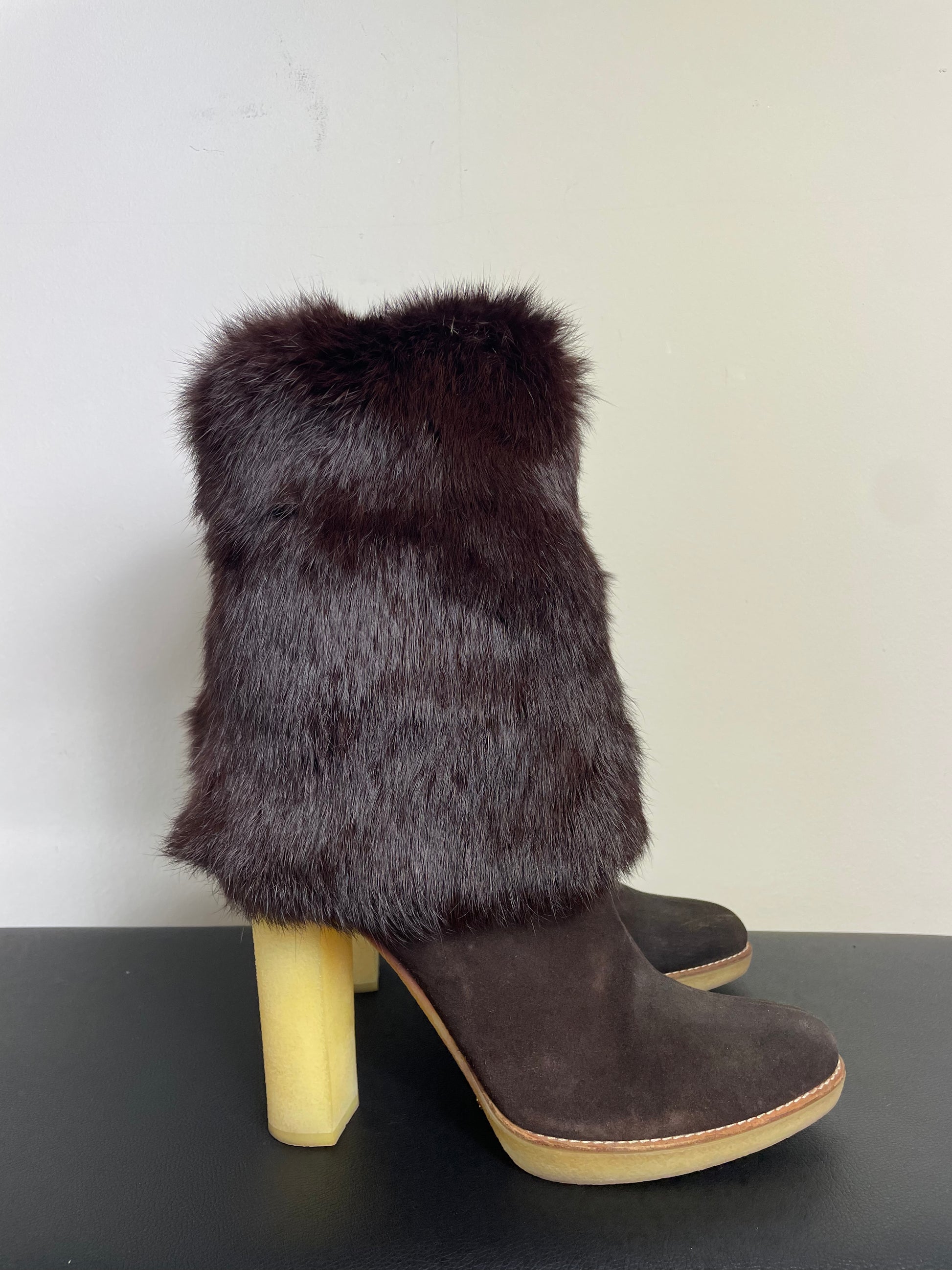 Gucci by Tom Ford Suede Mink Boots