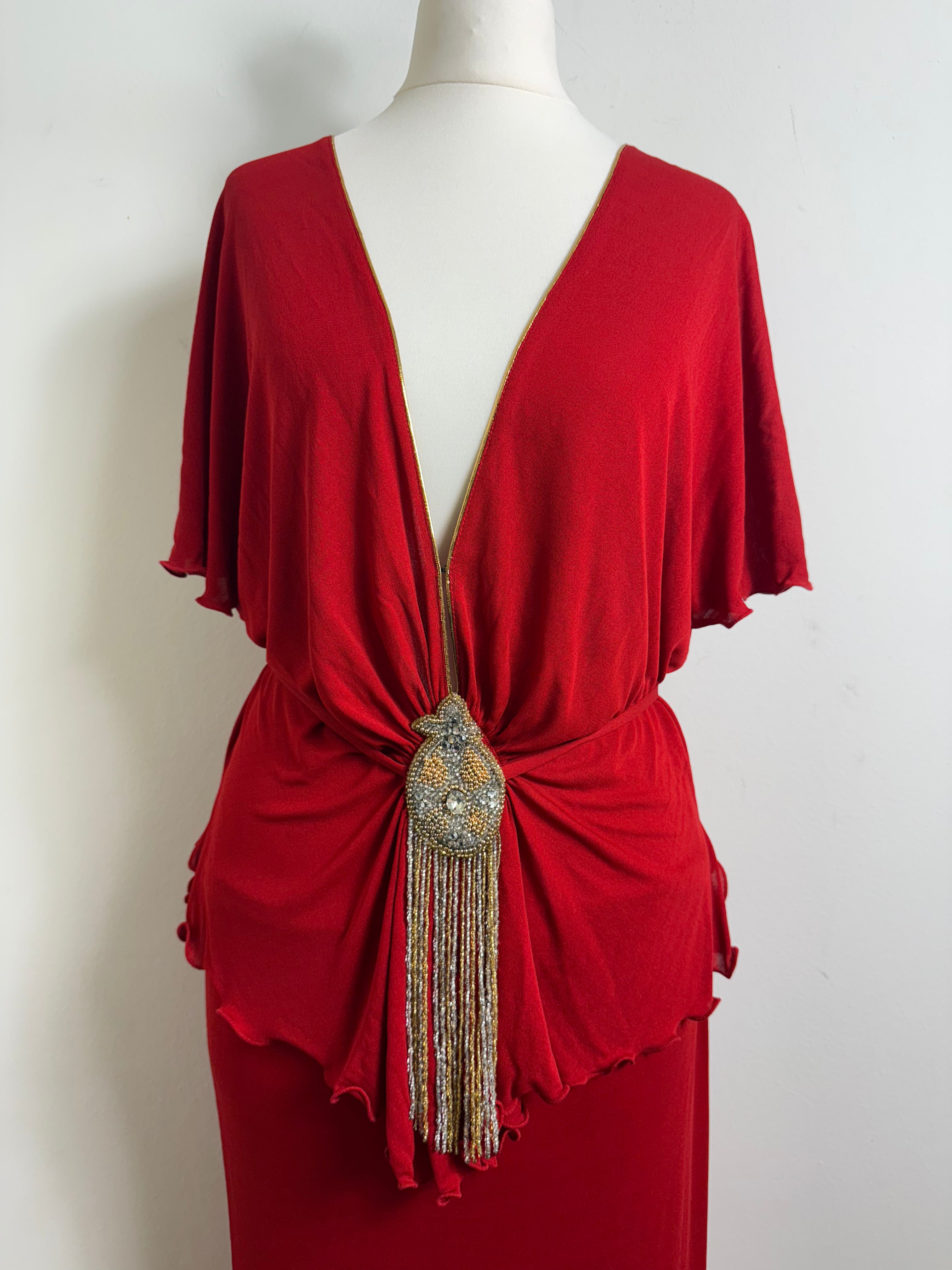 Hidy Misawa Vintage 1970s Red Matching Skirt Set