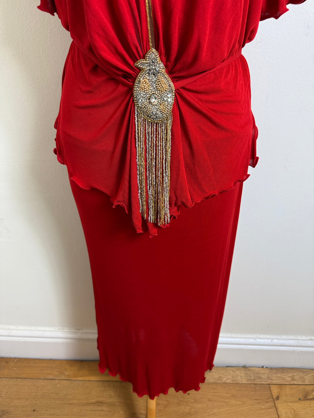 Hidy Misawa Vintage 1970s Red Matching Skirt Set