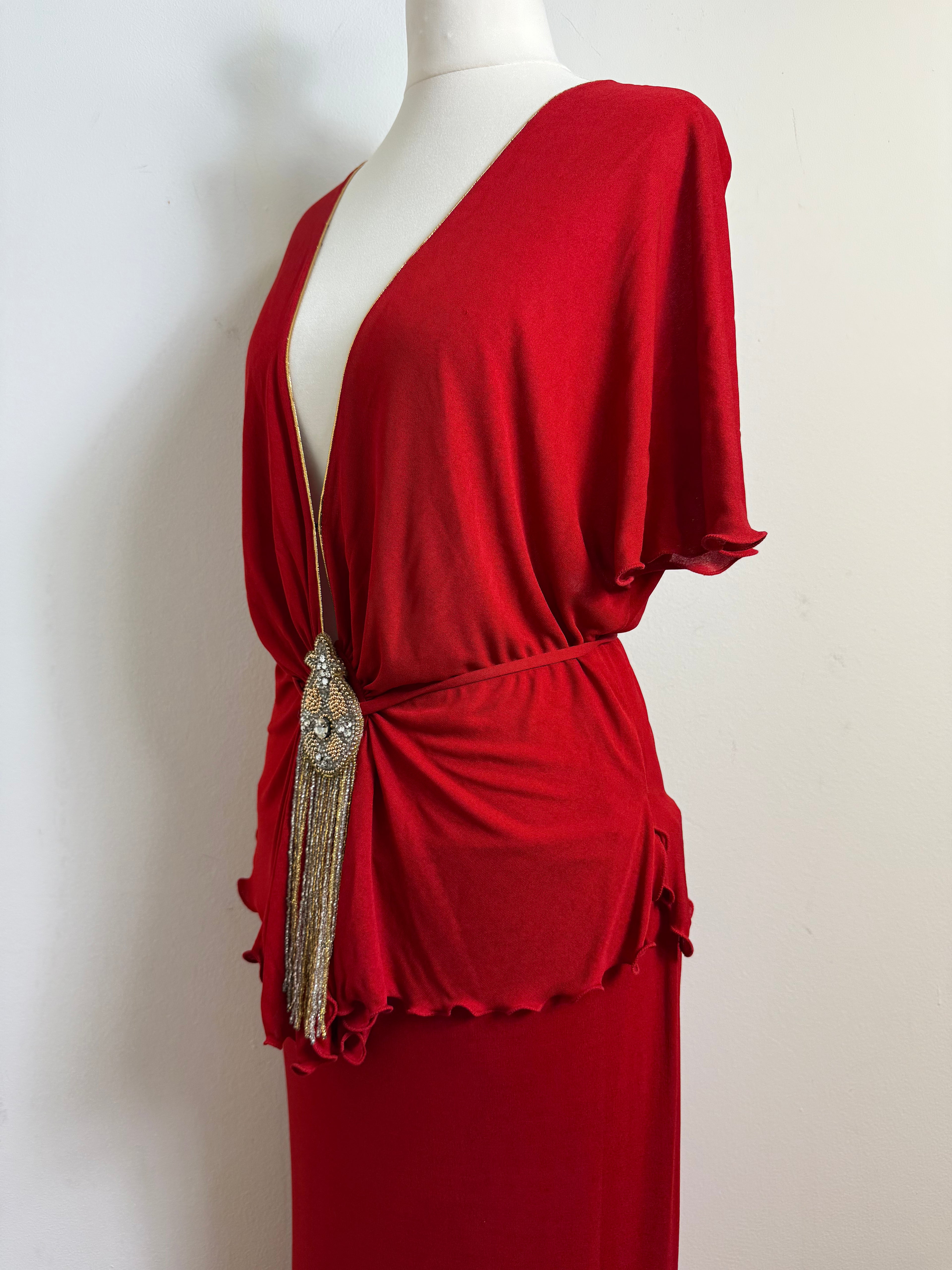 Hidy Misawa Vintage 1970s Red Matching Skirt Set