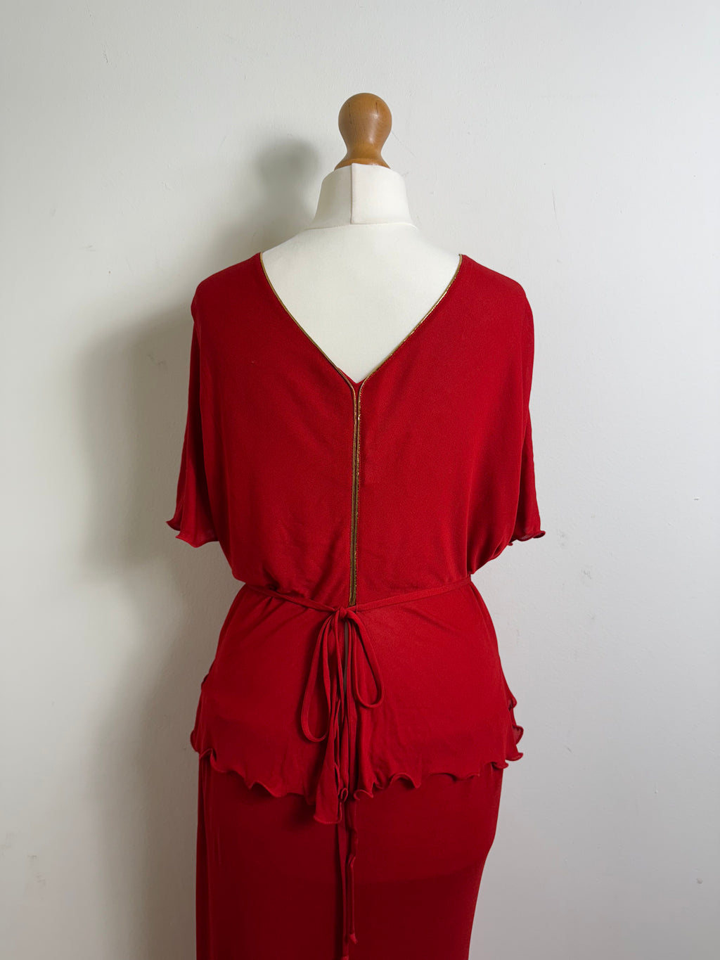 Hidy Misawa Vintage 1970s Red Matching Skirt Set