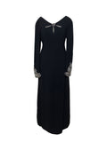 Laura Phillips Vintage 70s Black Maxi Evening Dress