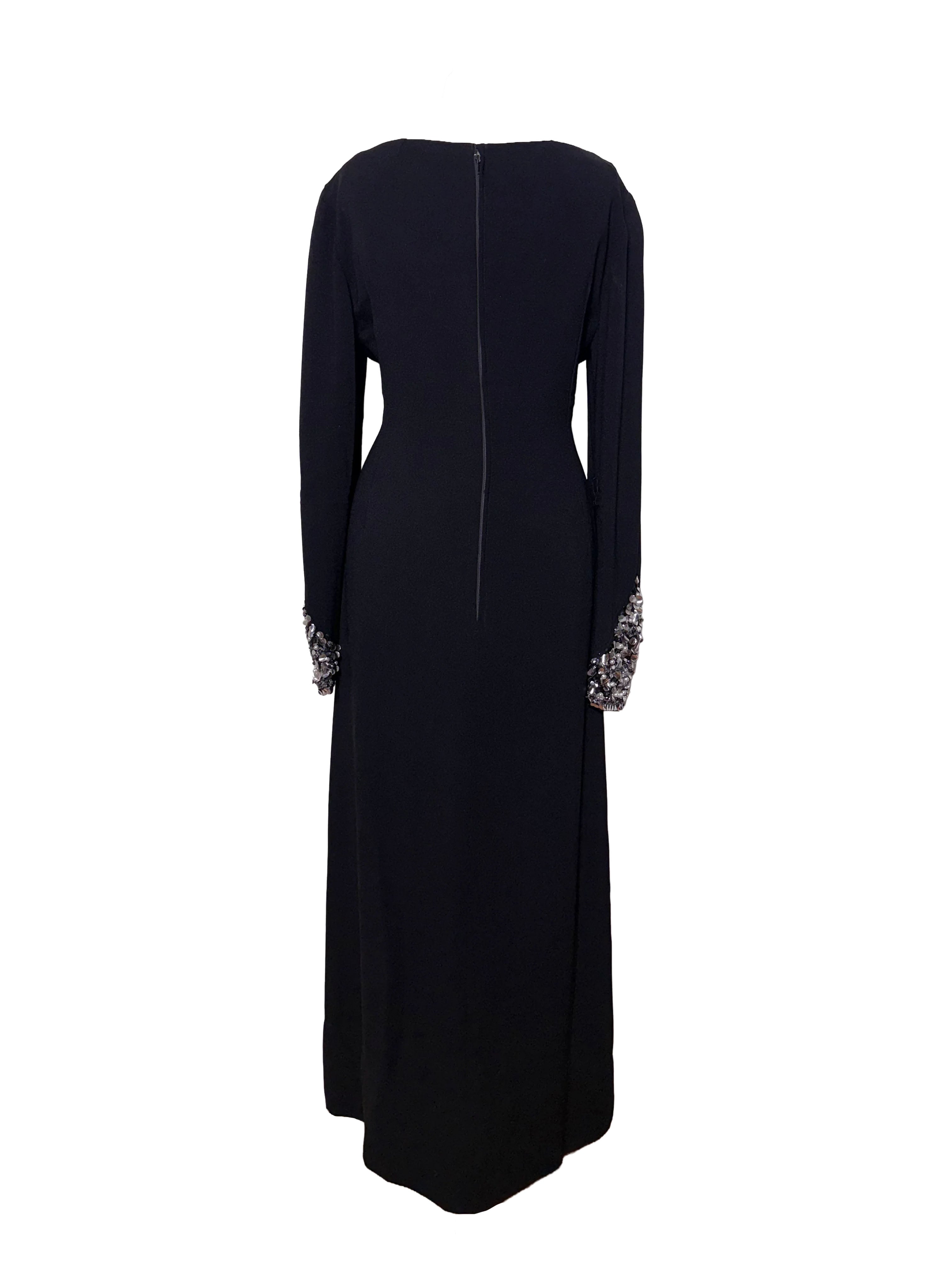 Laura Phillips Vintage 70s Black Maxi Evening Dress