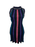 Missoni Vertical Stripped High Neck Shift Dress