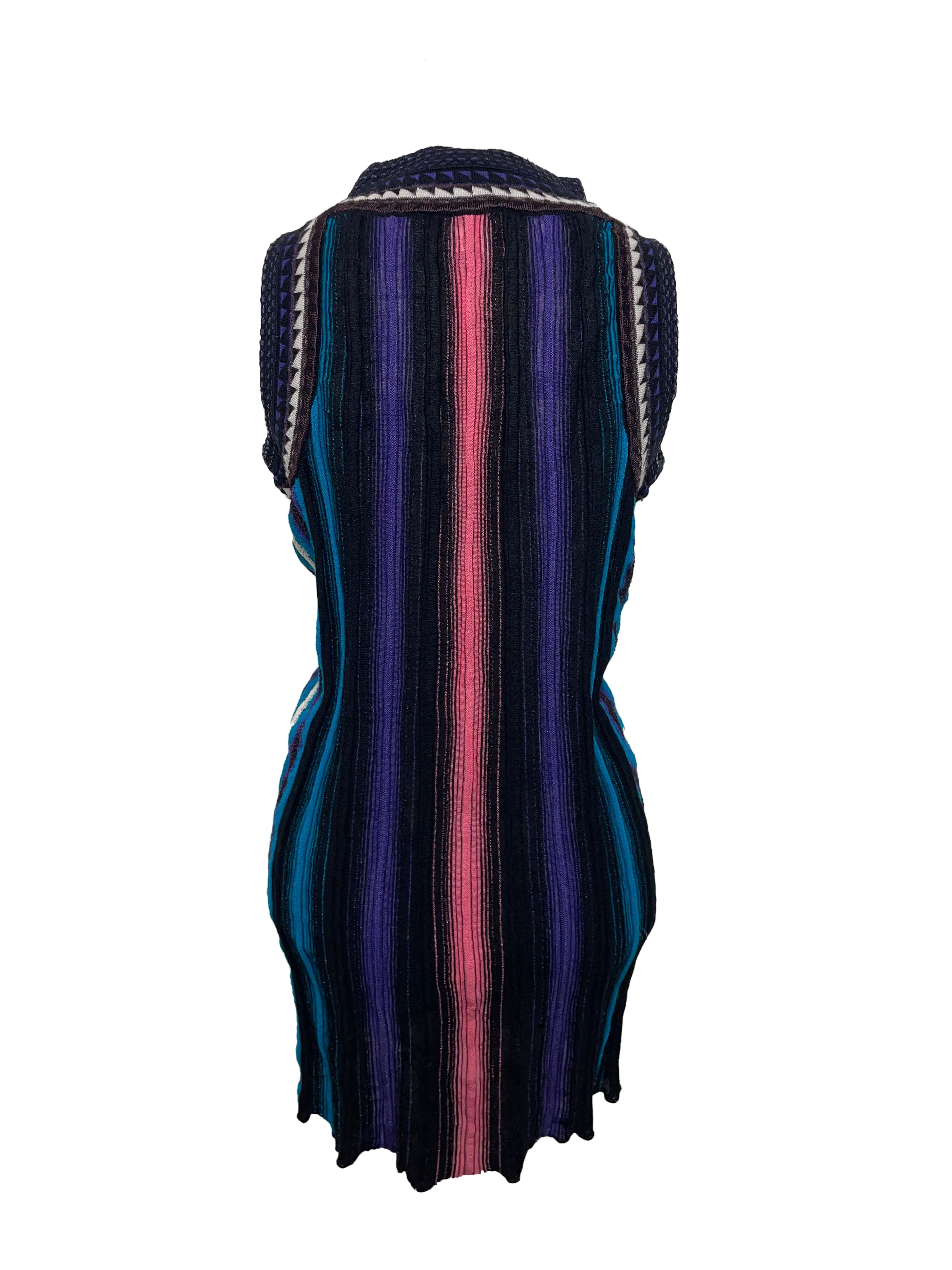 Missoni Vertical Stripped High Neck Shift Dress