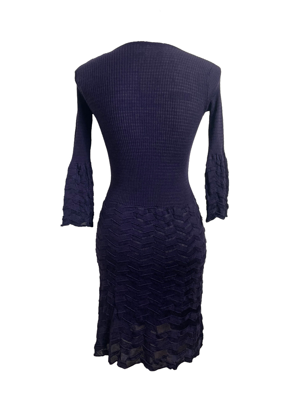 Missoni Purple 3/4 Sleeve Midi Dress