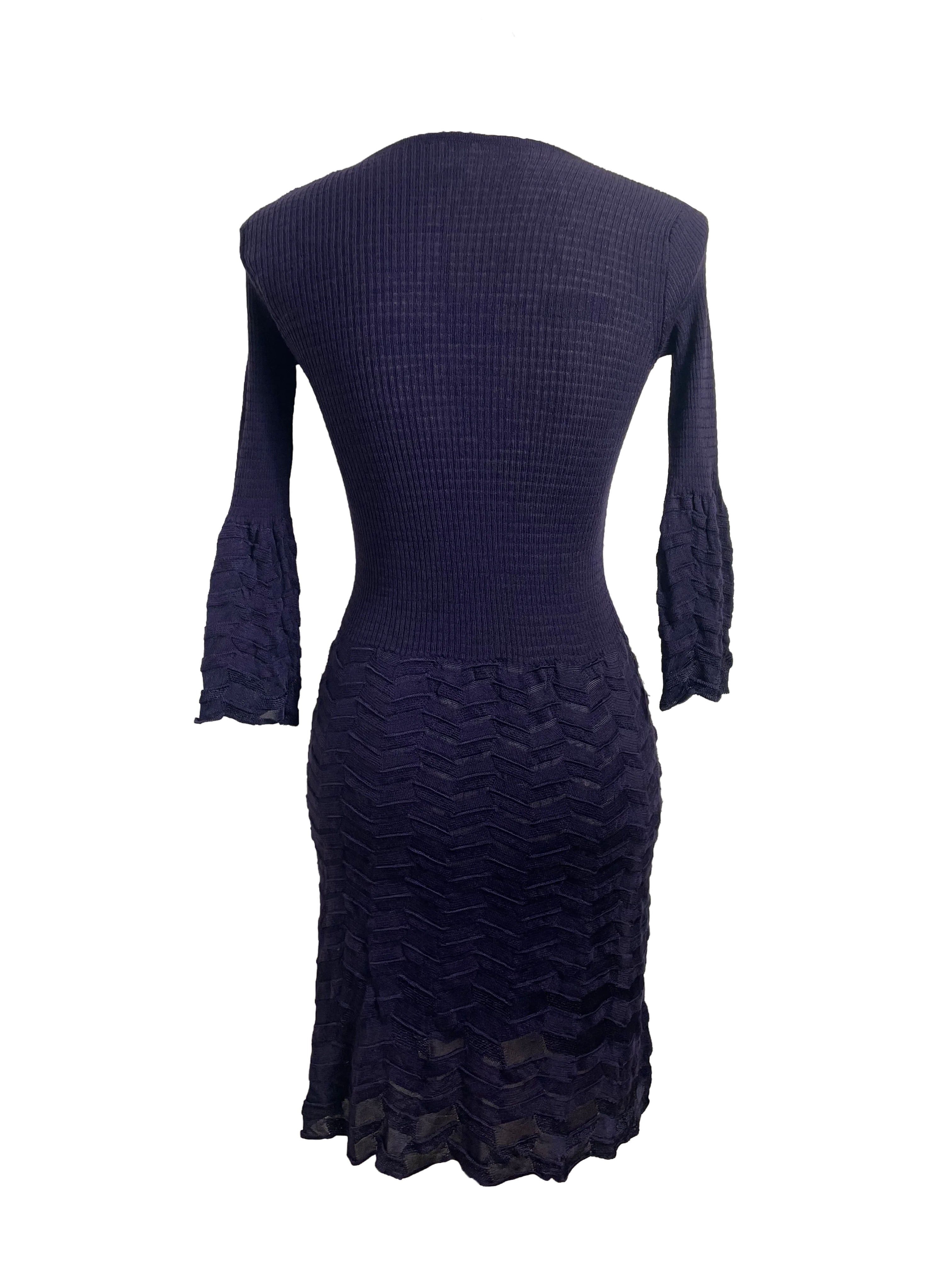 Missoni Purple 3/4 Sleeve Midi Dress