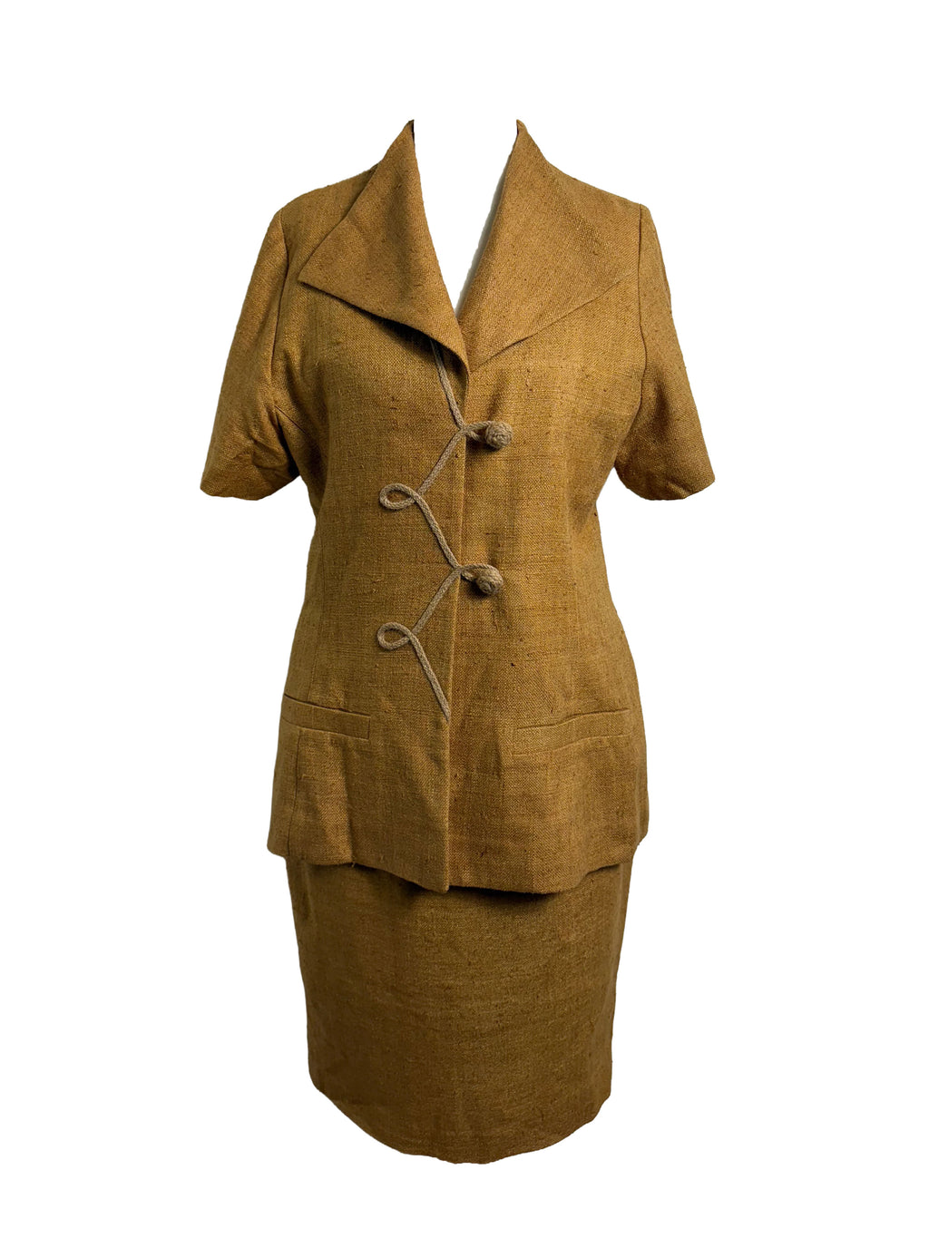 Martine Douvier Vintage Mustard Skirt Suit Set
