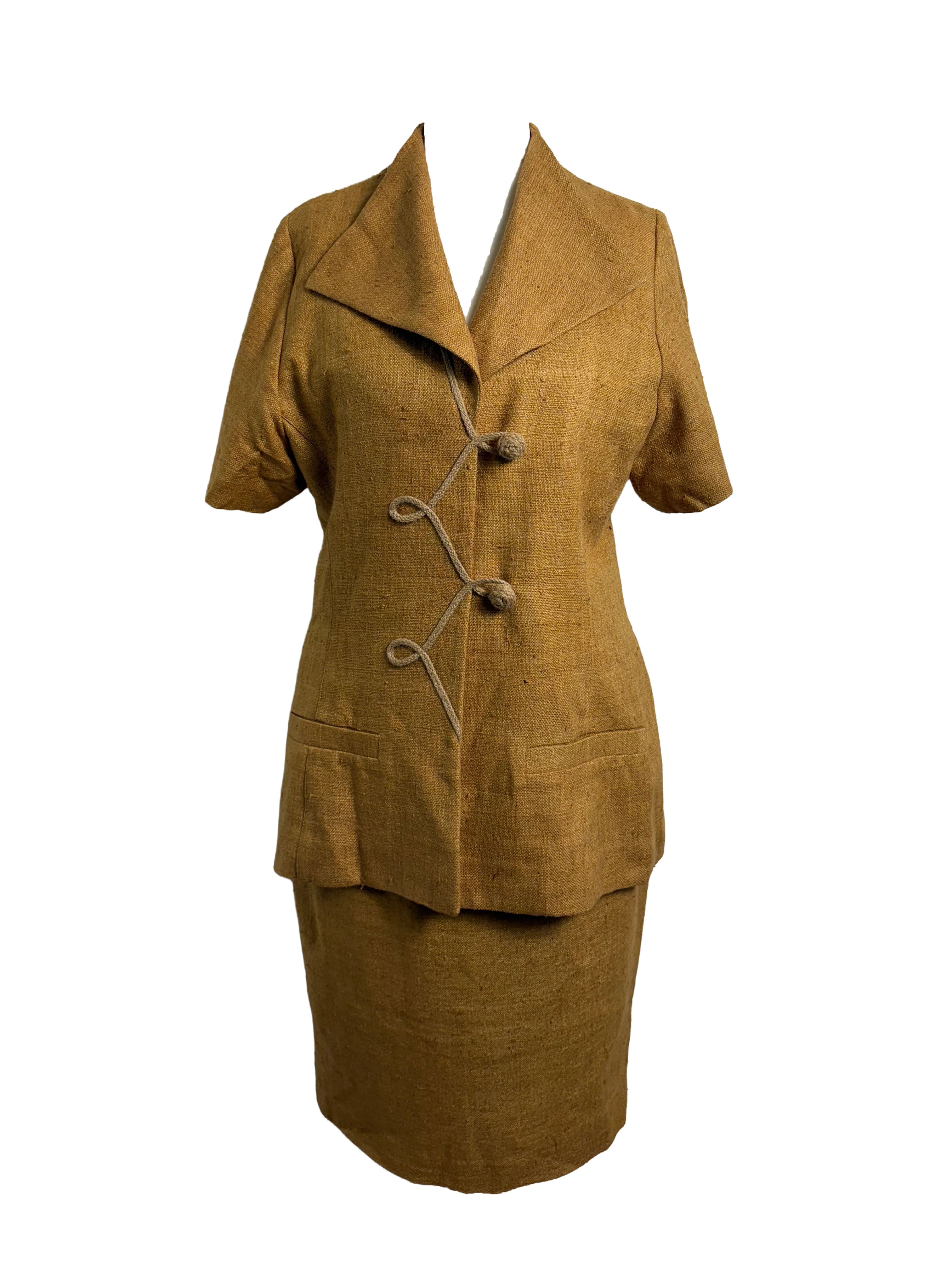 Martine Douvier Vintage Mustard Skirt Suit Set