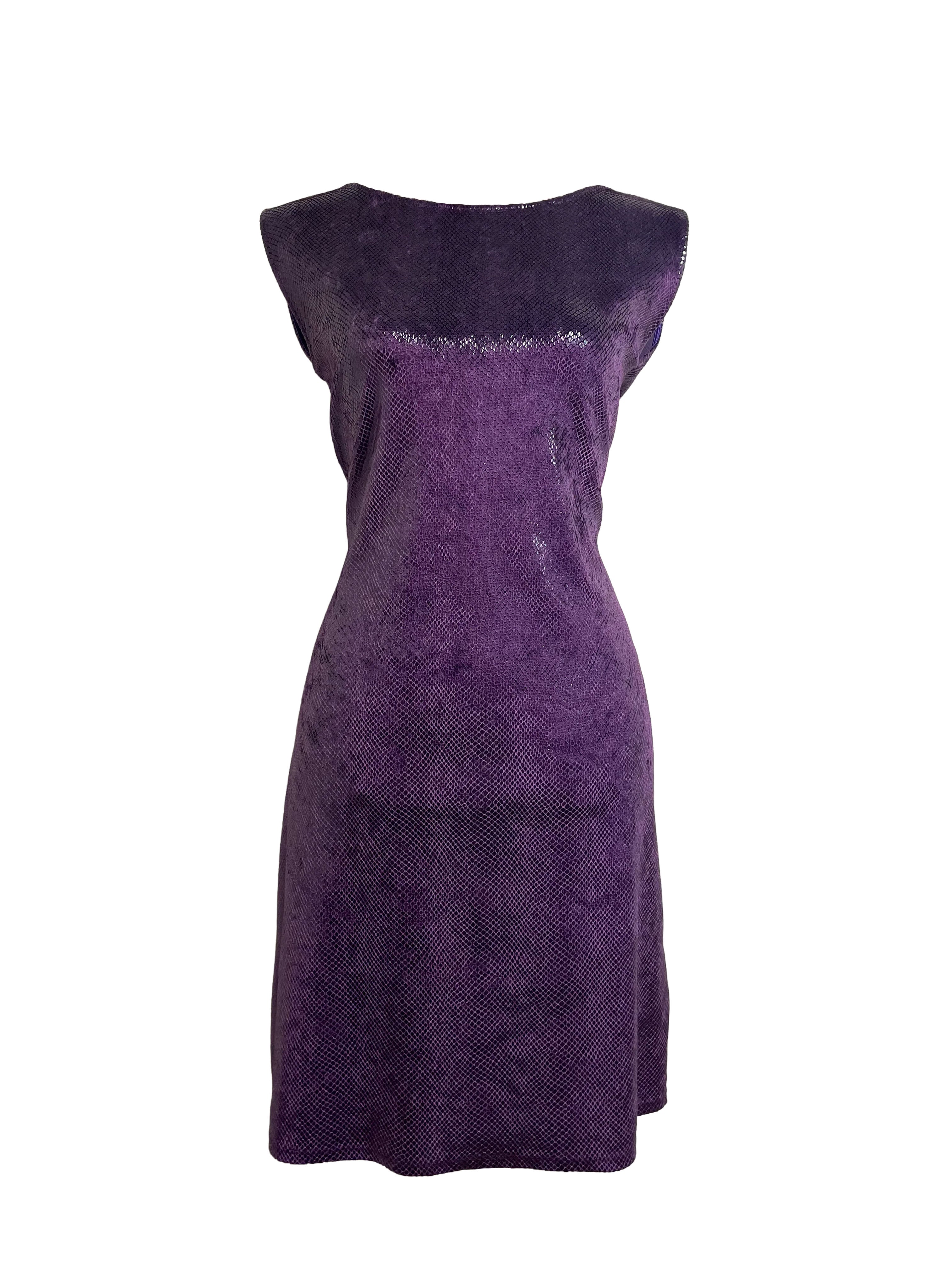 Blumarine Blugirl Purple Snakeskin Mini Dress