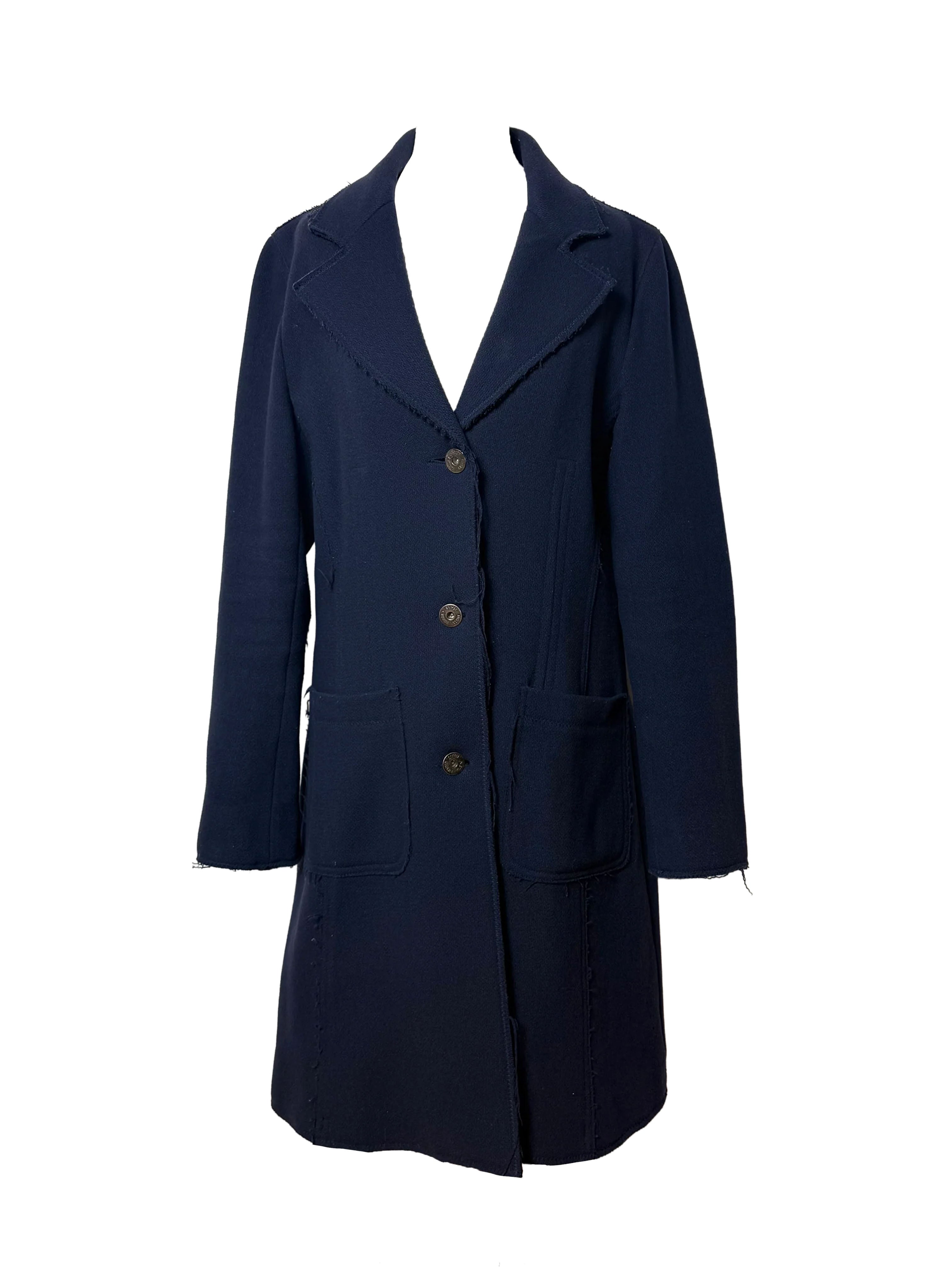Calvin Klein Jeans Navy Wool Coat